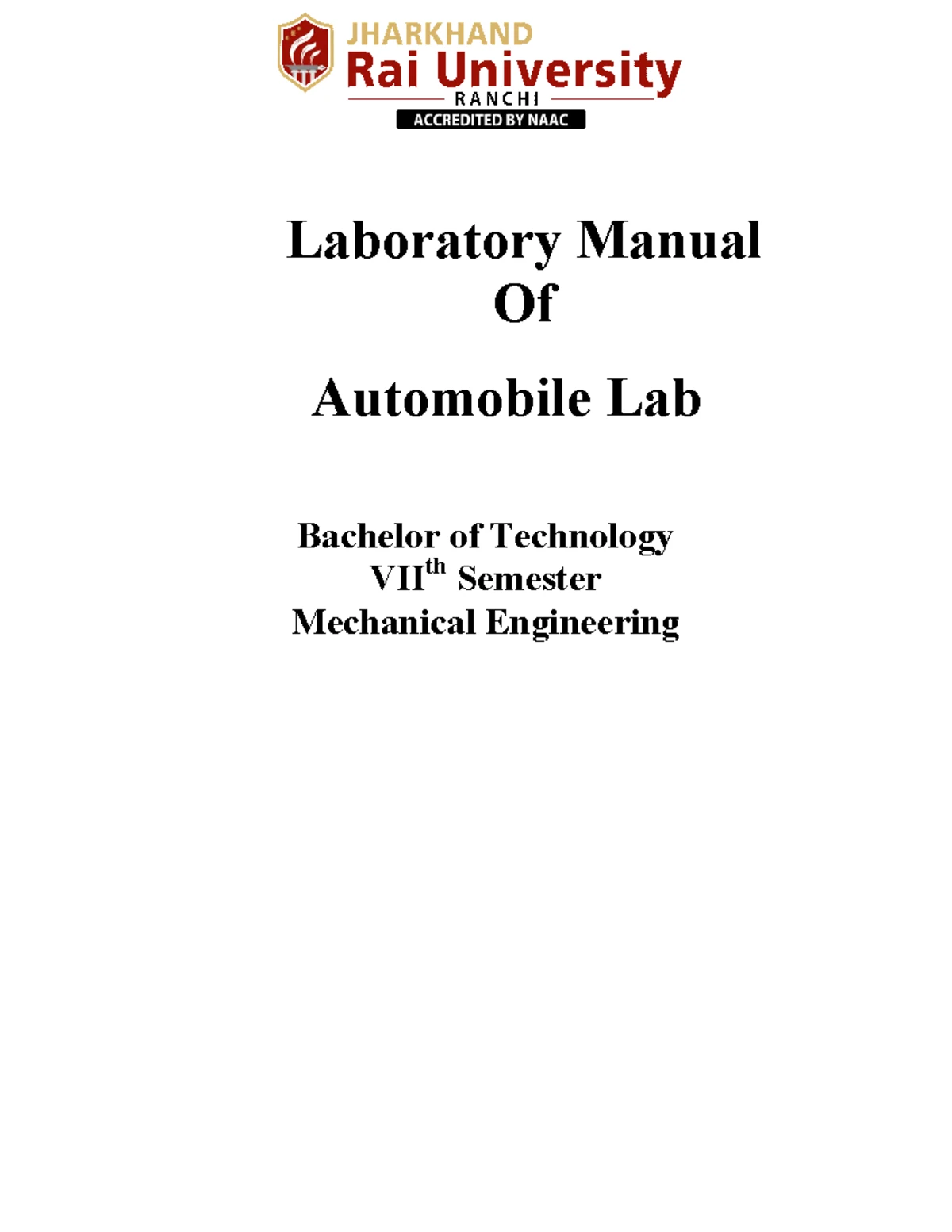 6th Sem Mechanical Engg (Automobile) Lab Manual and Experiments Summary ...