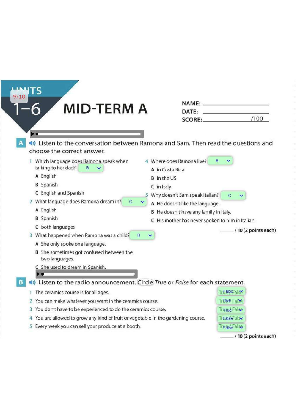 Final Exam Answers for Units 1 to 6 (Course Code: Evolve) - Document Preview