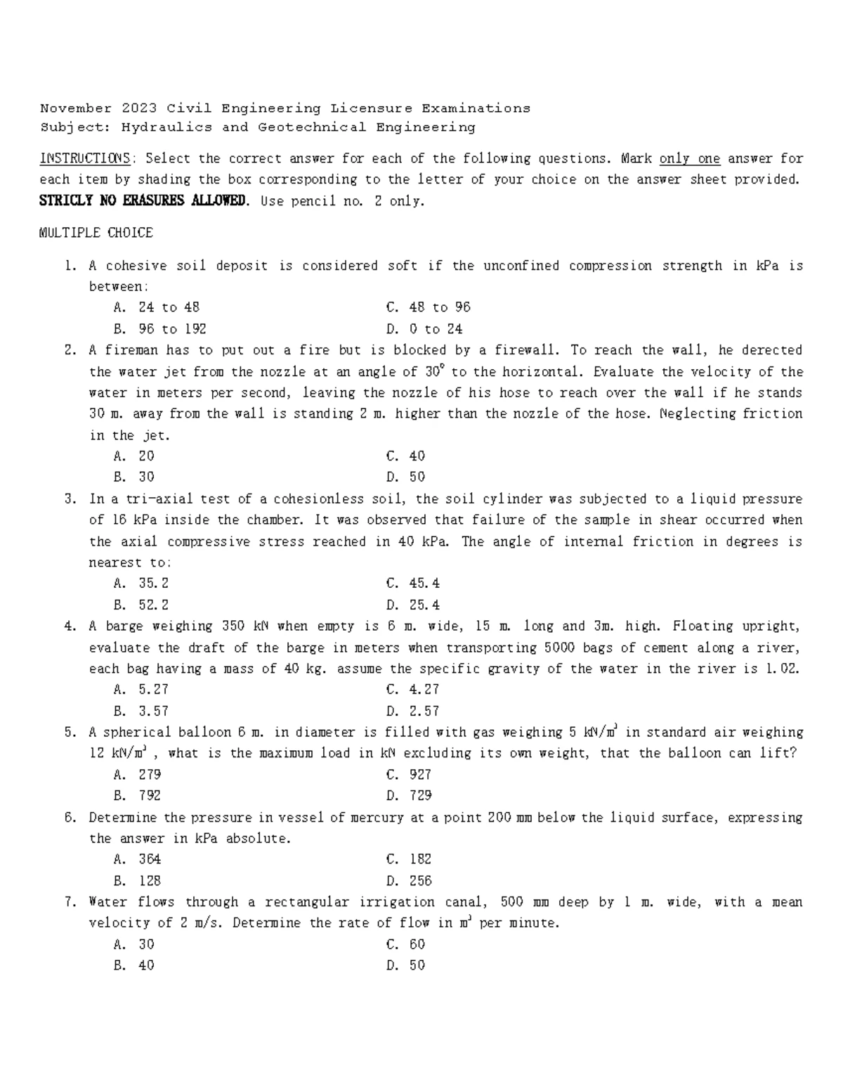 Structural Engineering Practice Problems – Course Code: ENG123 - Studocu
