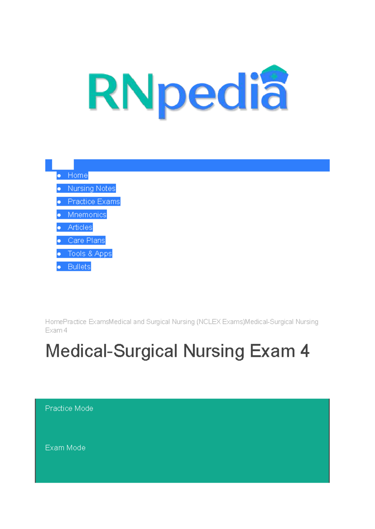 MS4 - Med-Surg Nursing Exam 4 Practice Questions and Rationales - Studocu