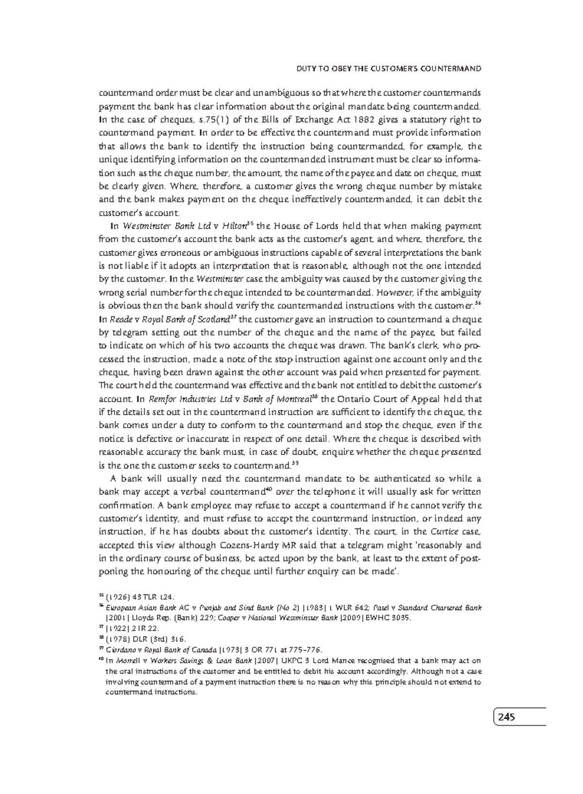Countermand Orders in Banking: Duties and Legal Implications - Studocu