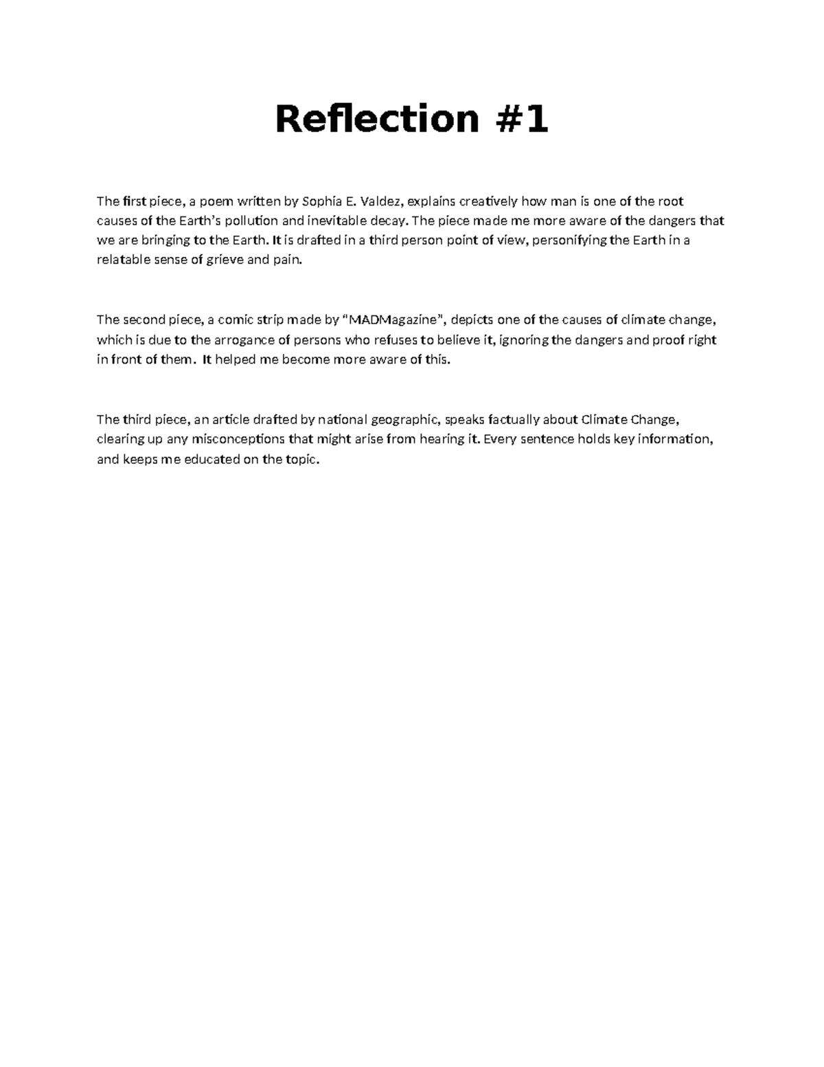 Climate Change Reflection: Insights from Poetry, Comics, and Articles ...