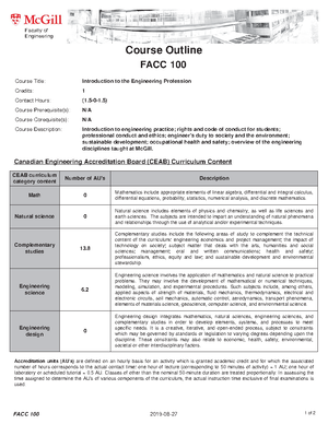 Class 4 prep with readings - Faculty of Engineering FACC 100 ...