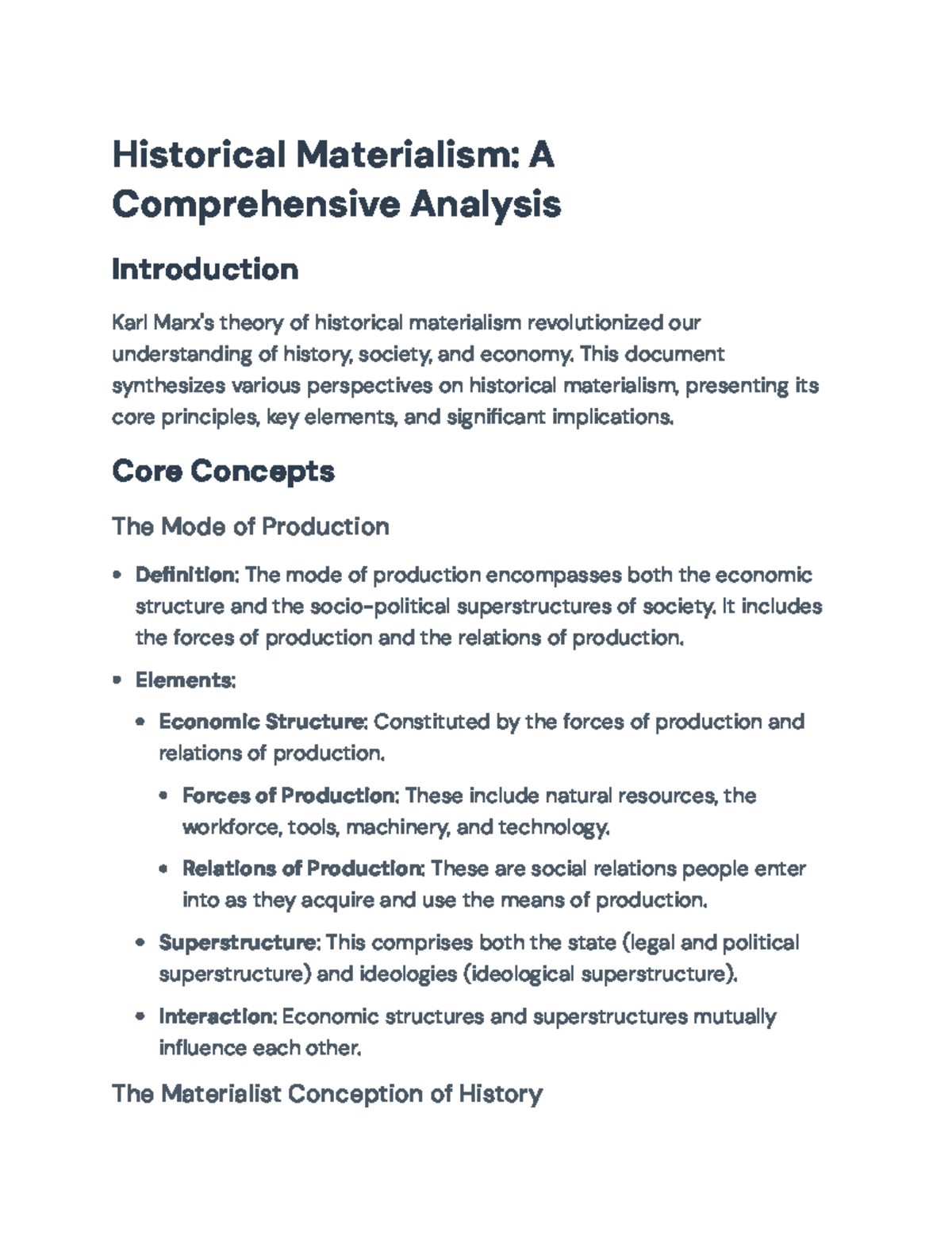 Historical Materialism: Core Concepts and Class Struggles Analysis ...