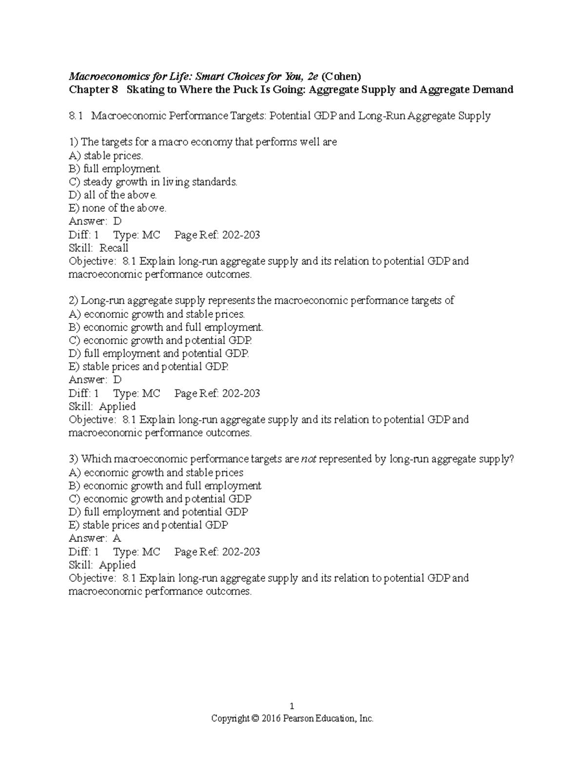 Chapter 8 - Aggregate Supply & Demand Insights for Macro Economics ...