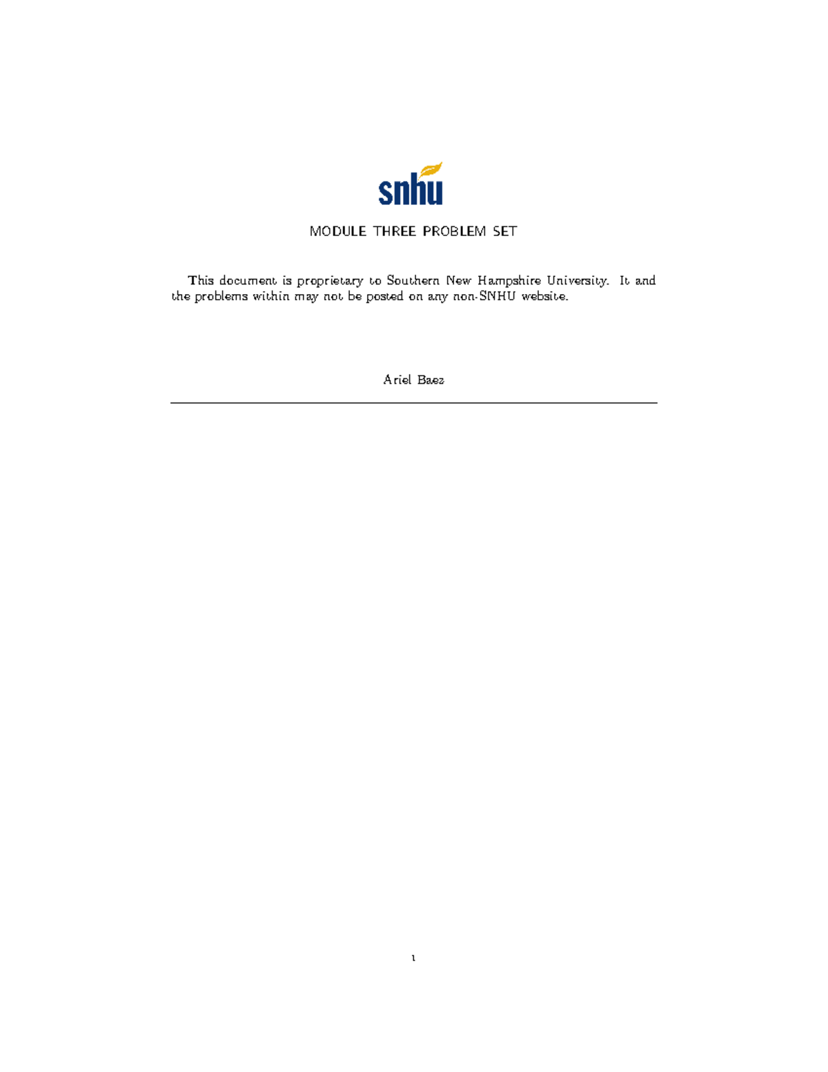 Module 3 Assignment 2: Week 3 Problem Set Solutions - Studocu