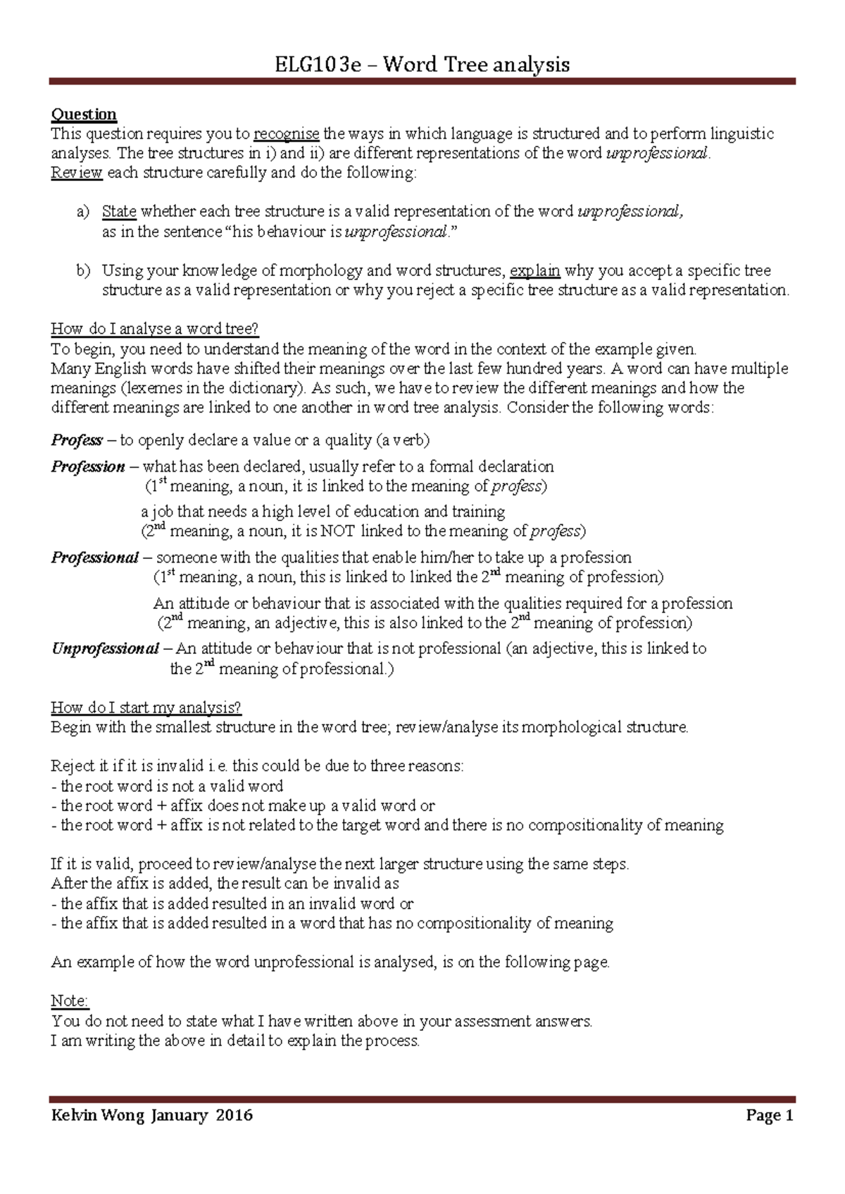 Word Tree-1 - Lecture notes 2 - ELG103e – Word Tree analysis Question ...