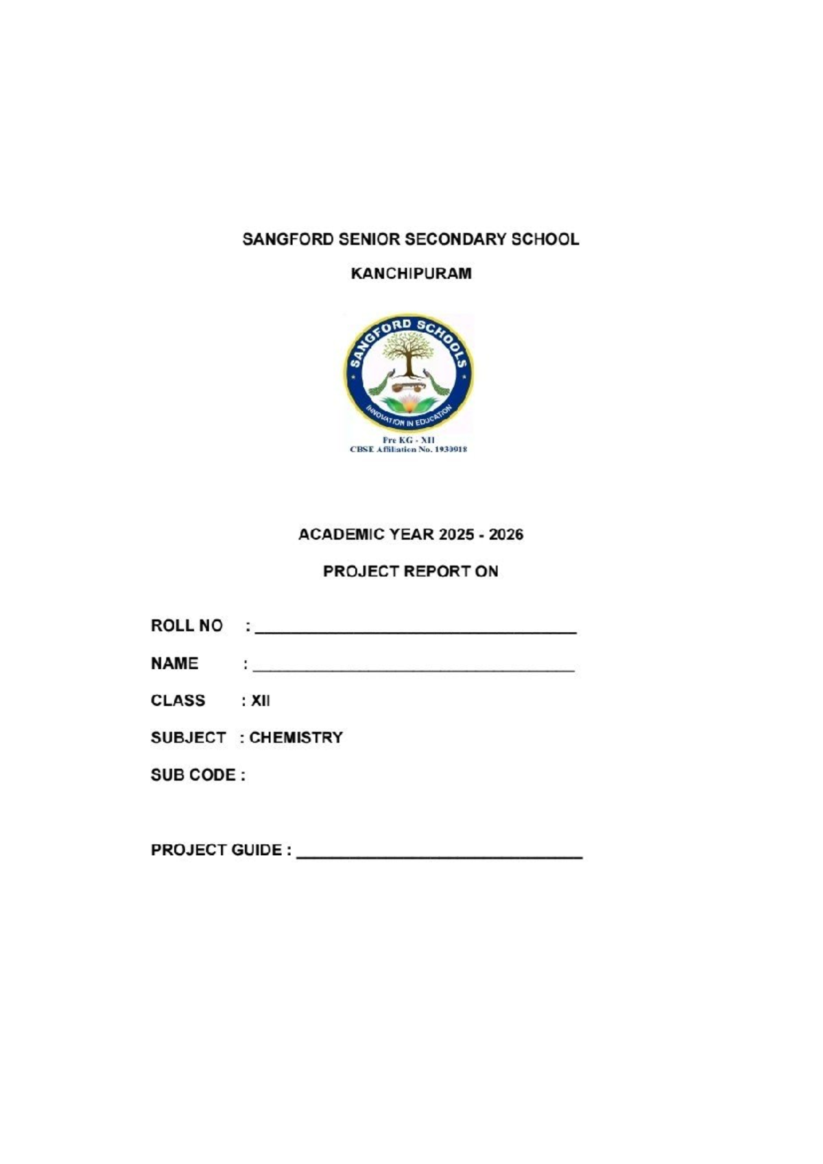 Chemistry Project Report: Study of Common Food Adulterants (Class XII ...