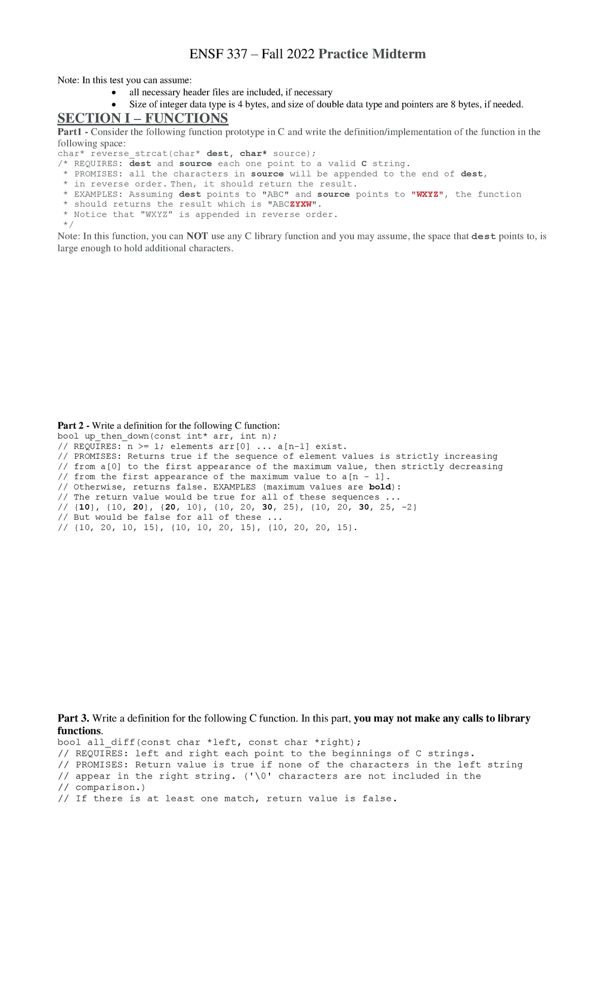 ENSF 337 Lab 2 Instructions - Pair Programming and Pointer Exercises ...