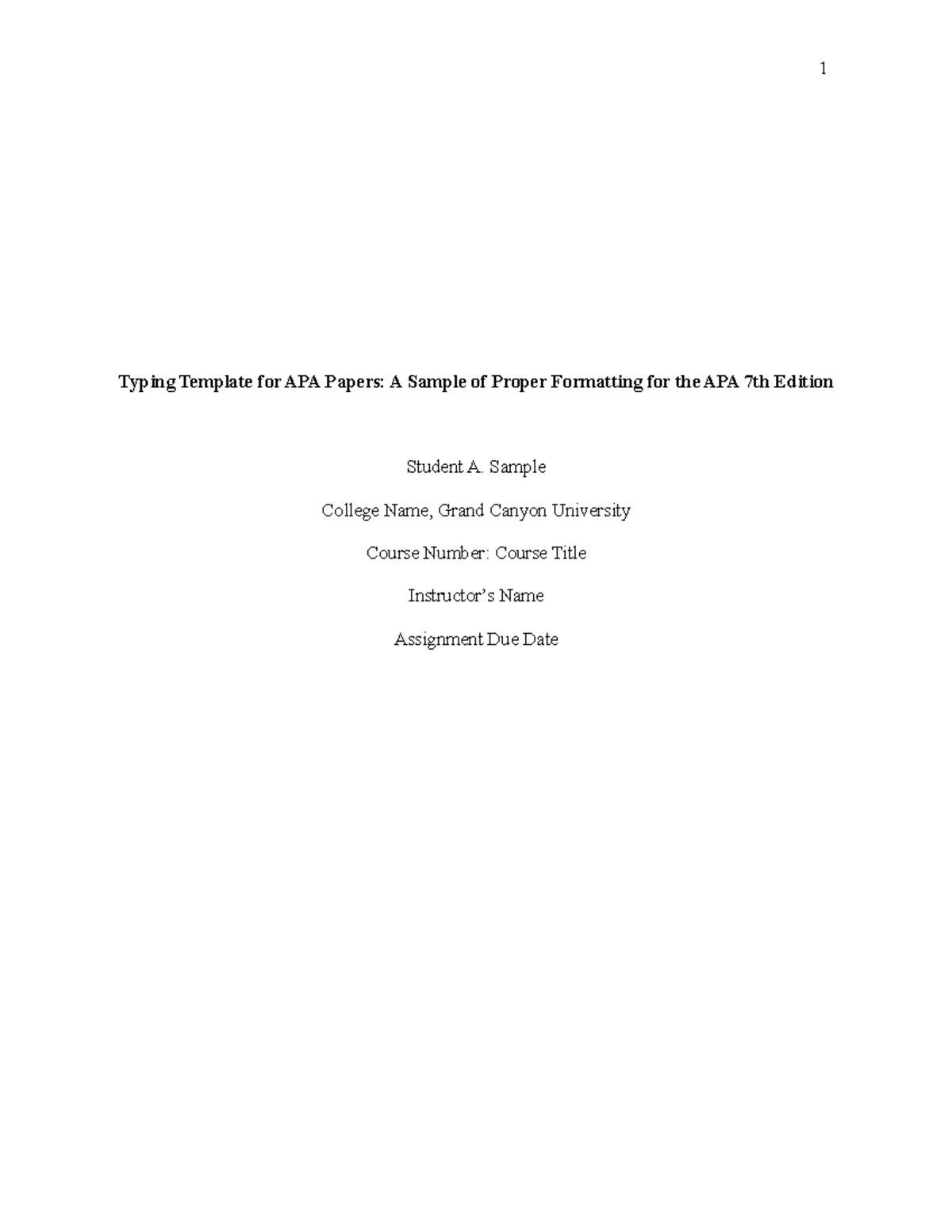 APA Formatting Guide: Proper Structure for 7th Edition Papers - Studocu