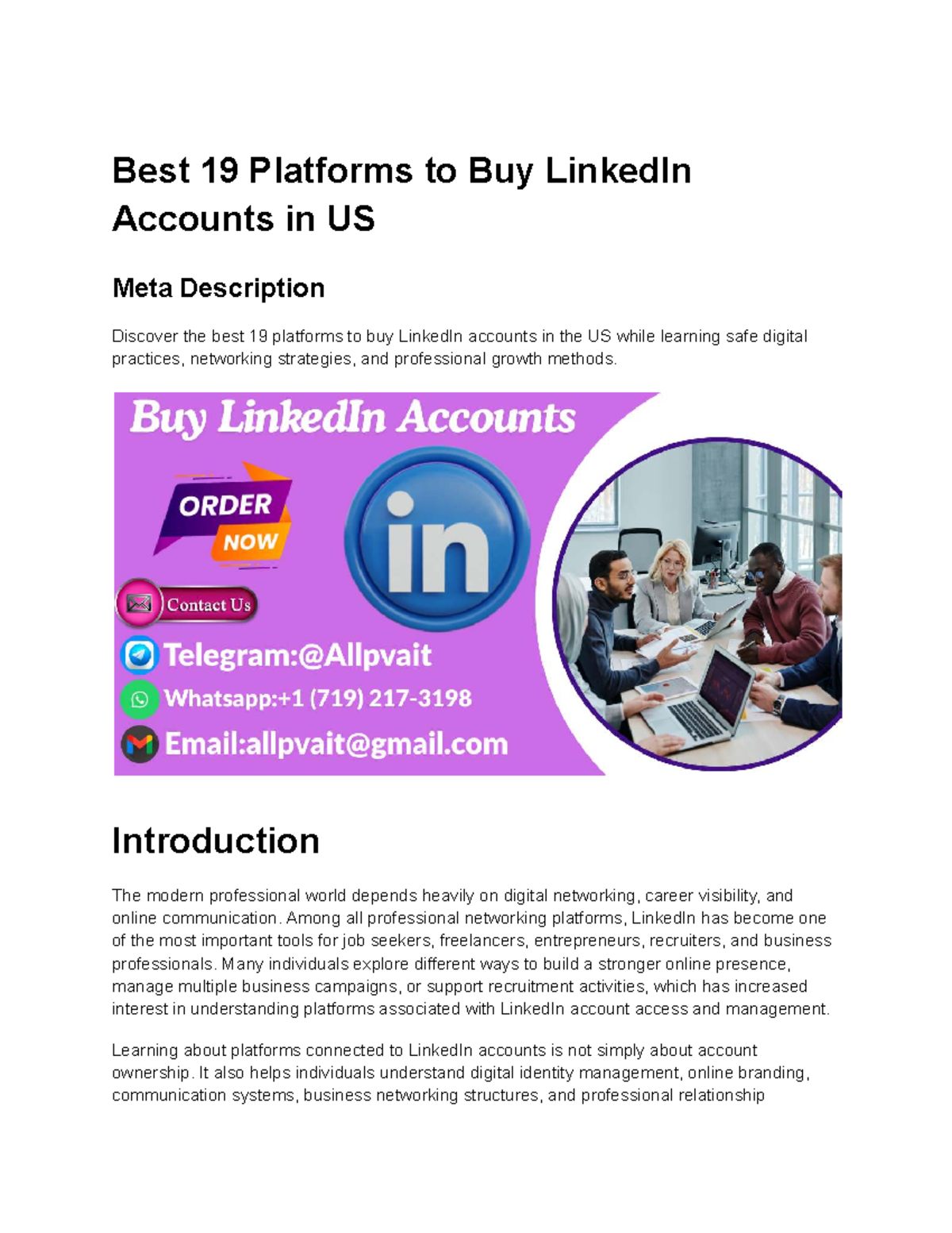 Top 19 Platforms for Purchasing LinkedIn Accounts in the US - Studocu