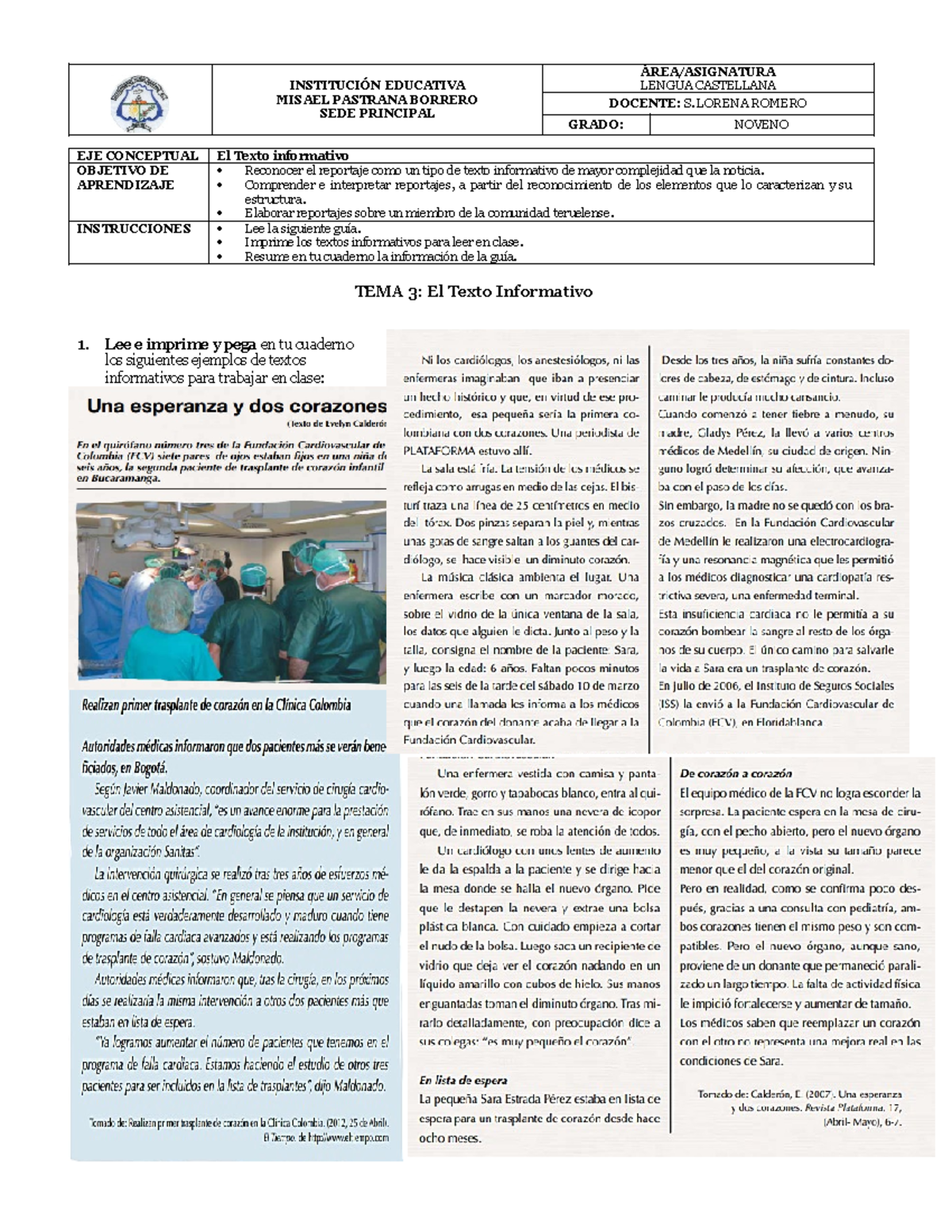 G9-T3 Guía de Estudio sobre El Texto Informativo y el Reportaje - Studocu