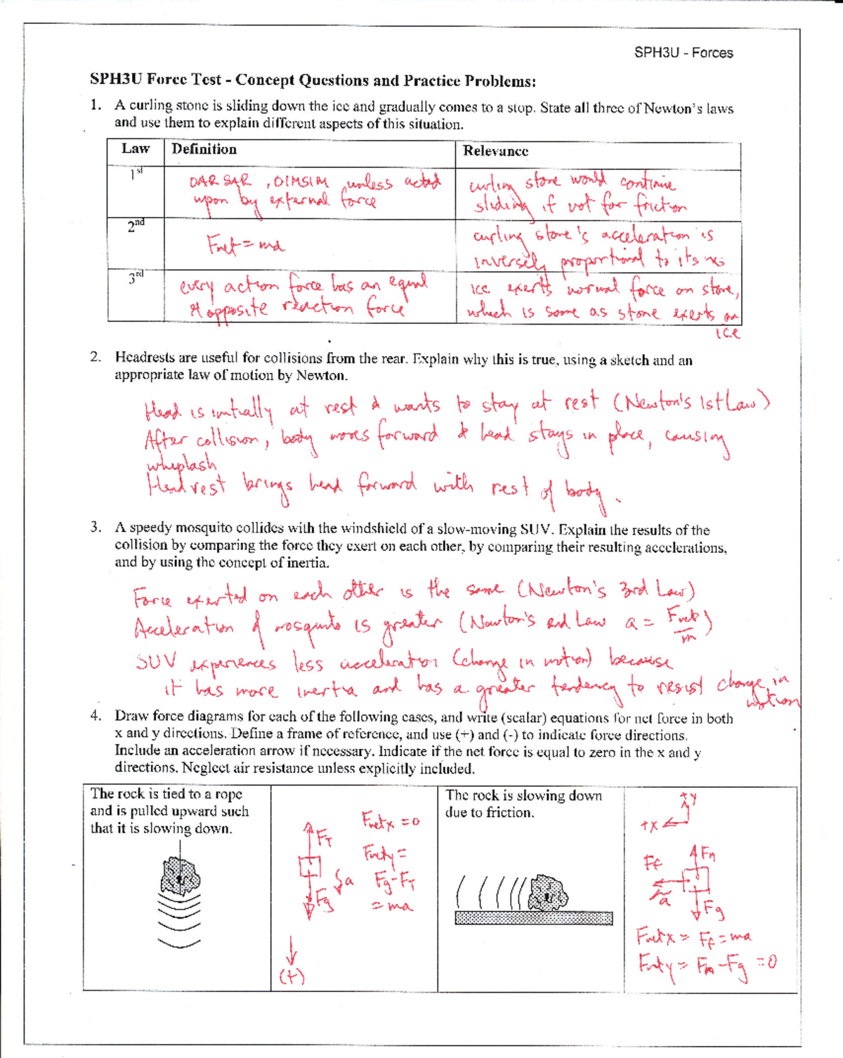 11 Forces Test Review Outline 2017 - solutions - phy137 - U of T - Studocu