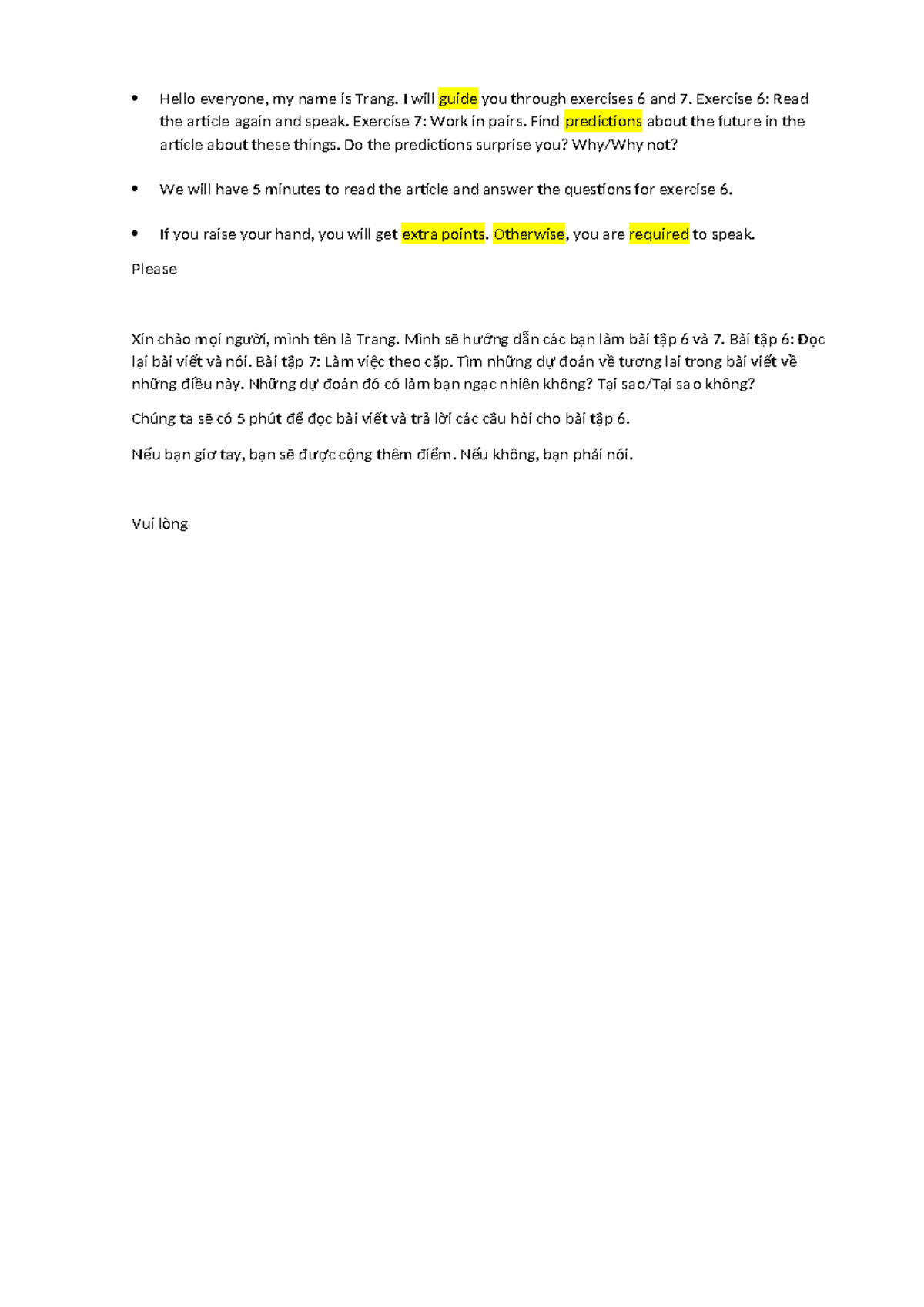 HSS Exercises 6 & 7: Article Discussion and Predictions Guide - Studocu