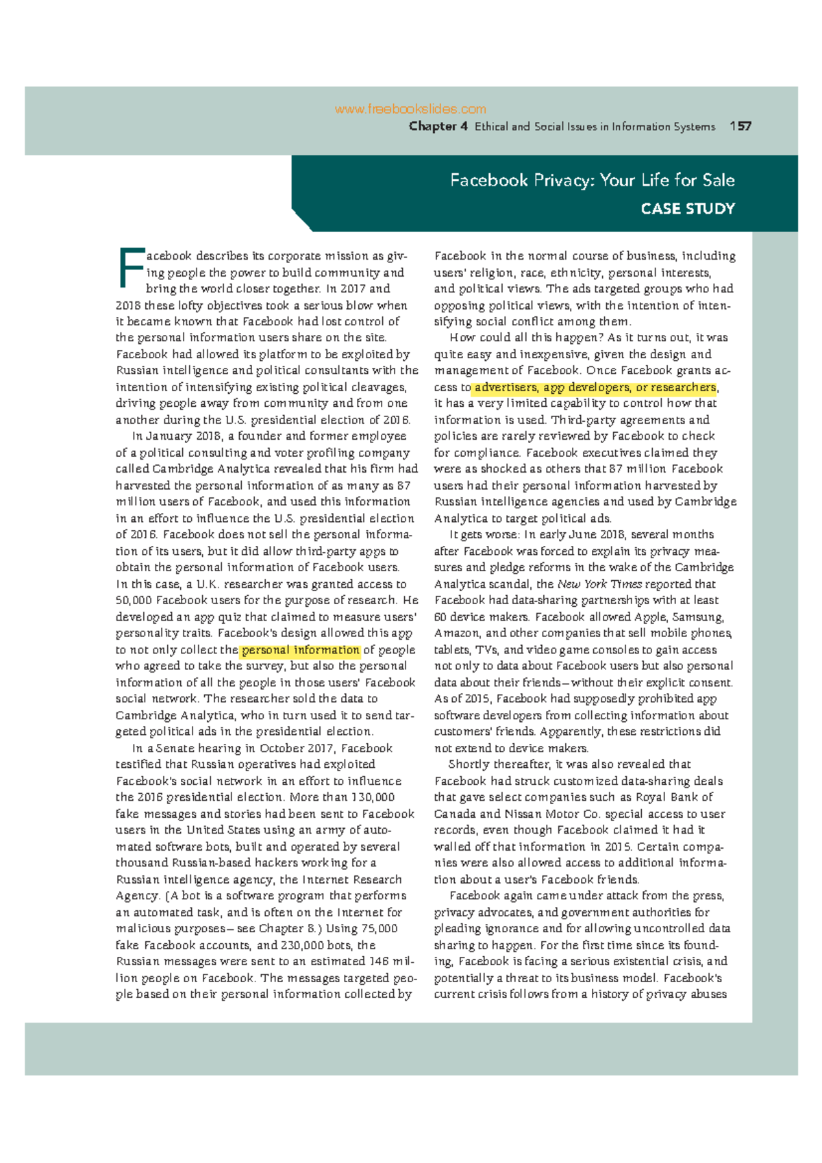 Case-Study -Chapter-4 - Chapter 4 Ethical and Social Issues in ...