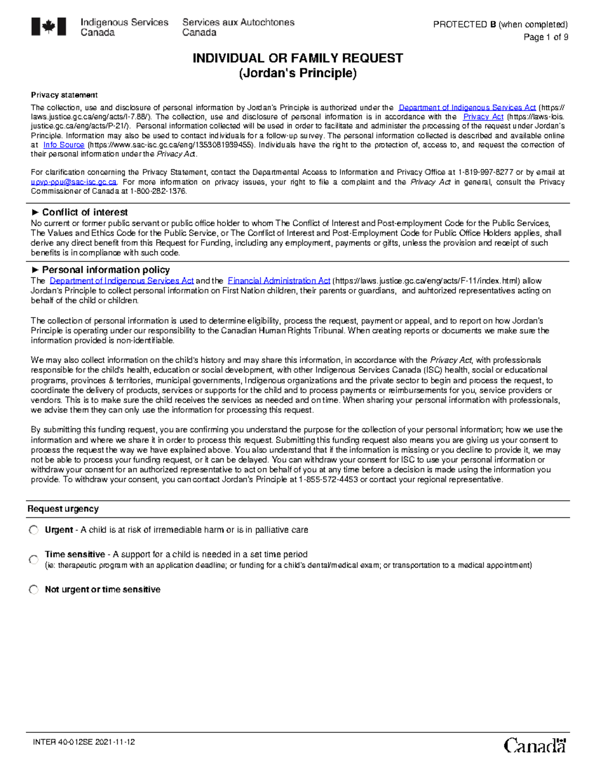 INDIVIDUAL OR FAMILY REQUEST (Jordan's Principle) Form - Studocu