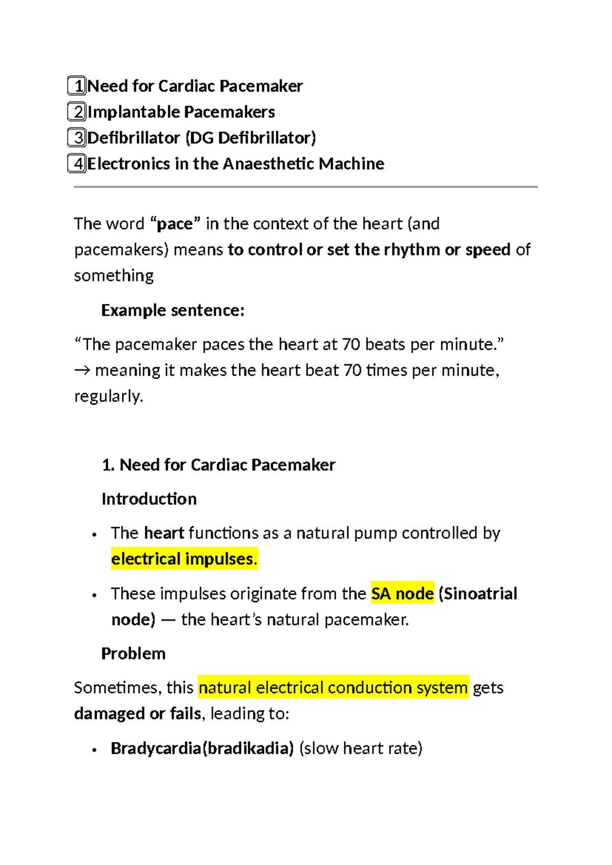 Eh 5th Unit - Unit 5 Lecture Notes on Cardiac Pacemakers ...