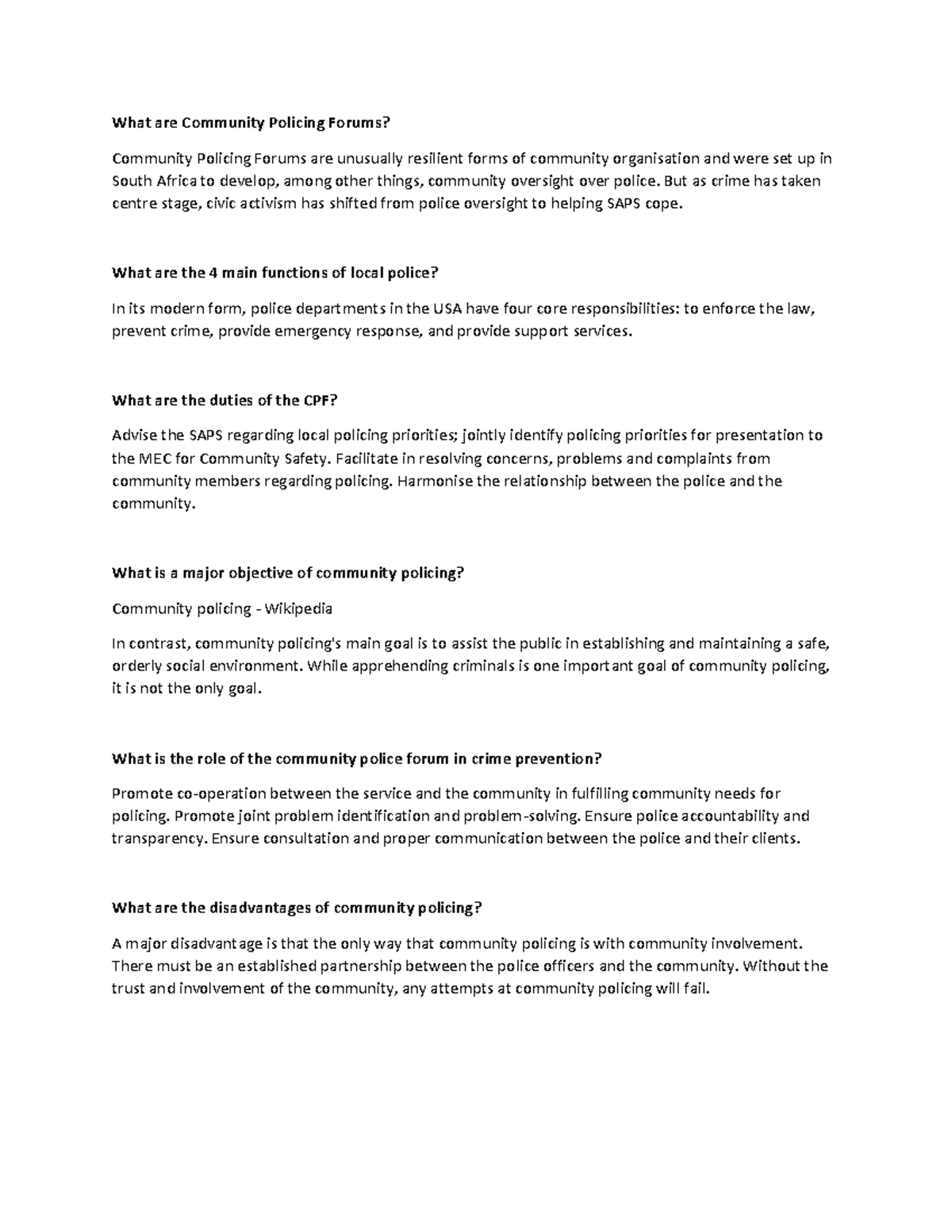 Community Policing Forums: Functions, Duties, and Objectives Explained ...