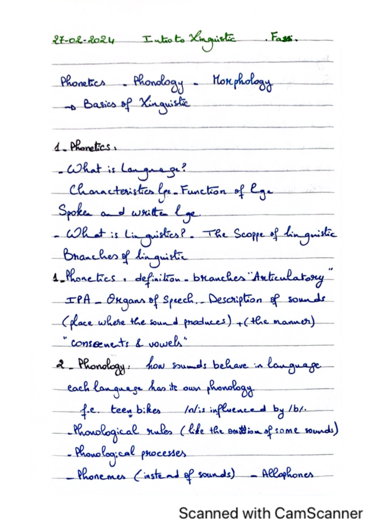 Linguistics 101: Class Notes on Phonetics, Phonology, and Morphology ...