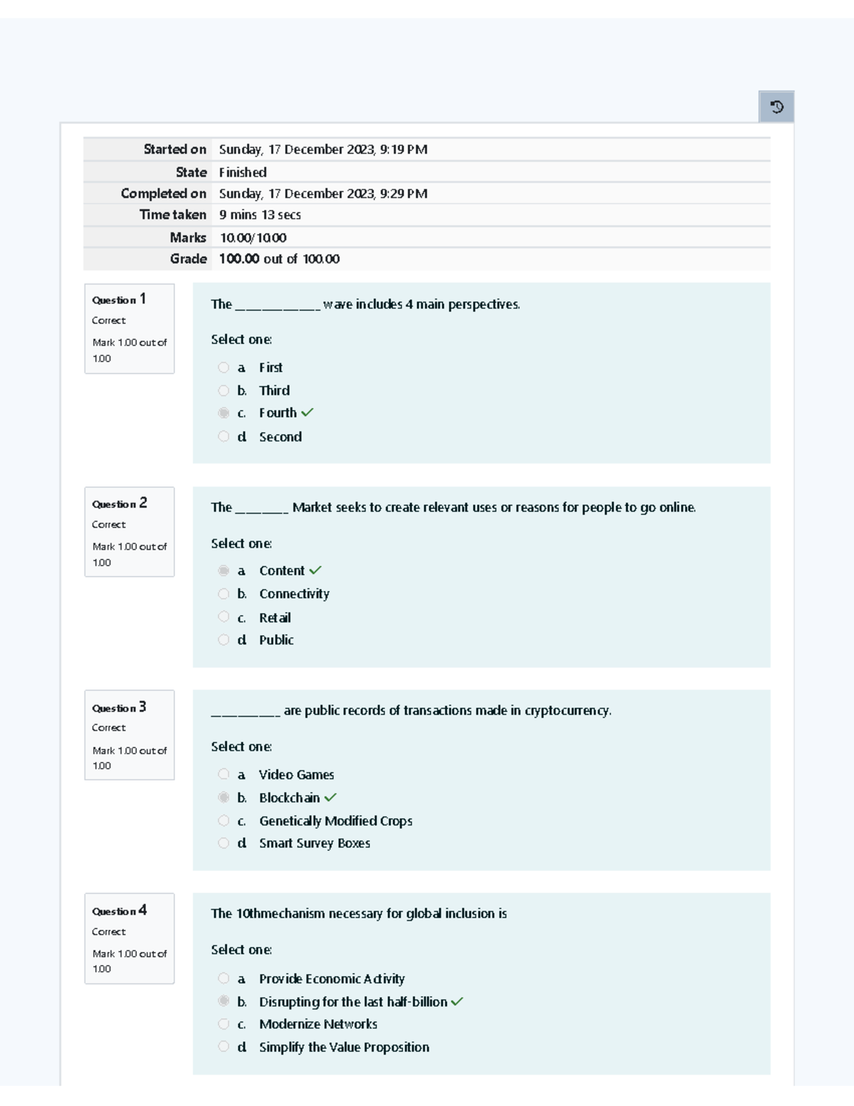 Final Quiz 1 Results - Course Code: [Insert Code Here] - Studocu