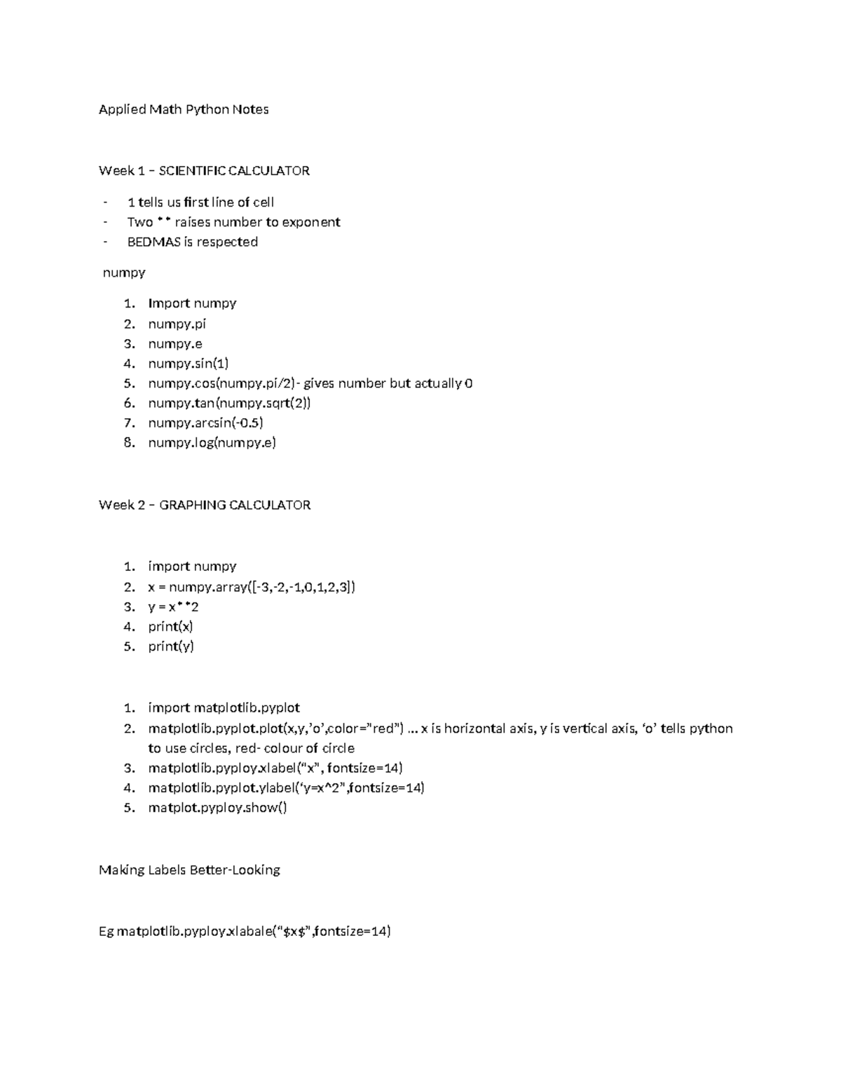 Applied Math Python Notes - Import numpy 2. numpy 3. numpy 4. numpy(1 ...