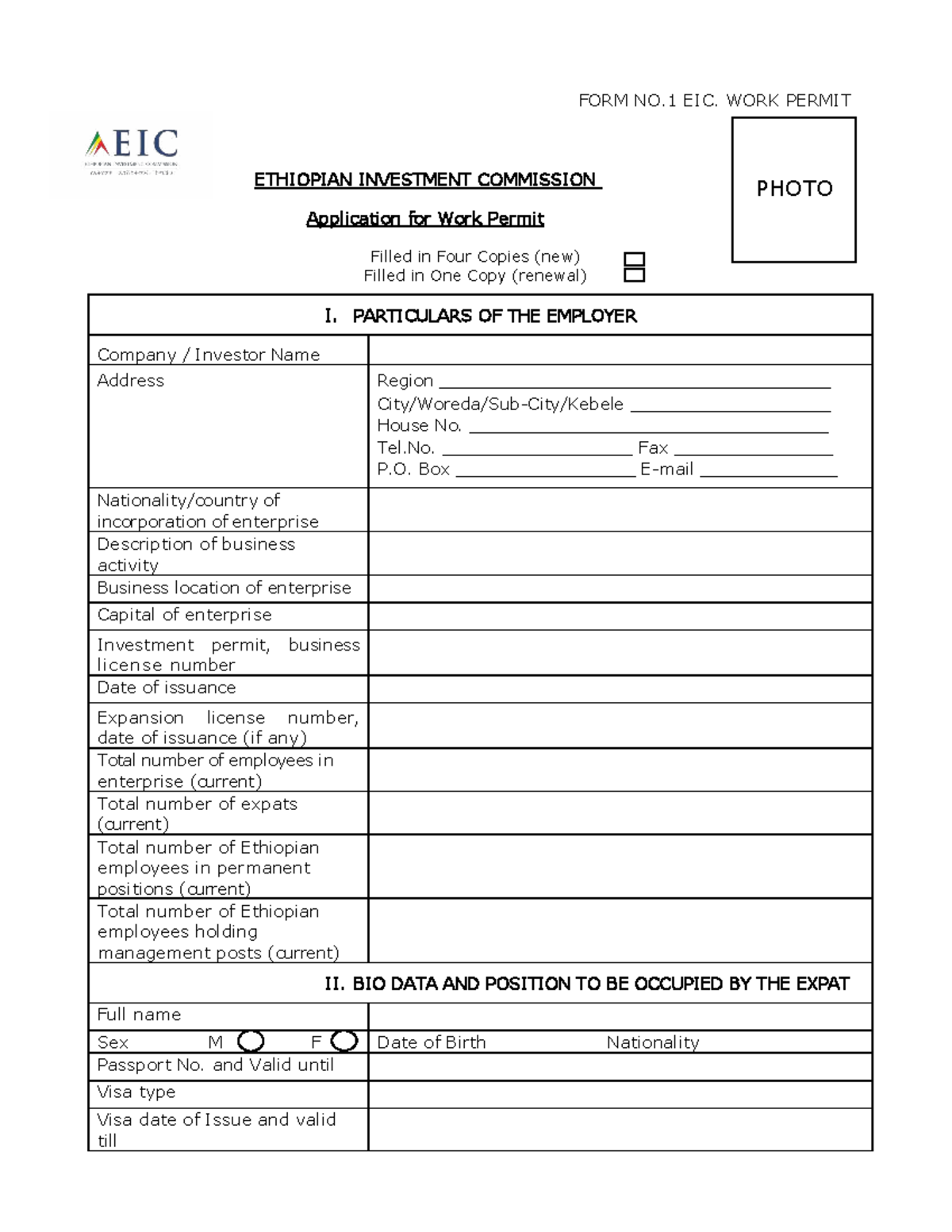 EIC Work Permit Application Form: New & Renewal Process - Studocu