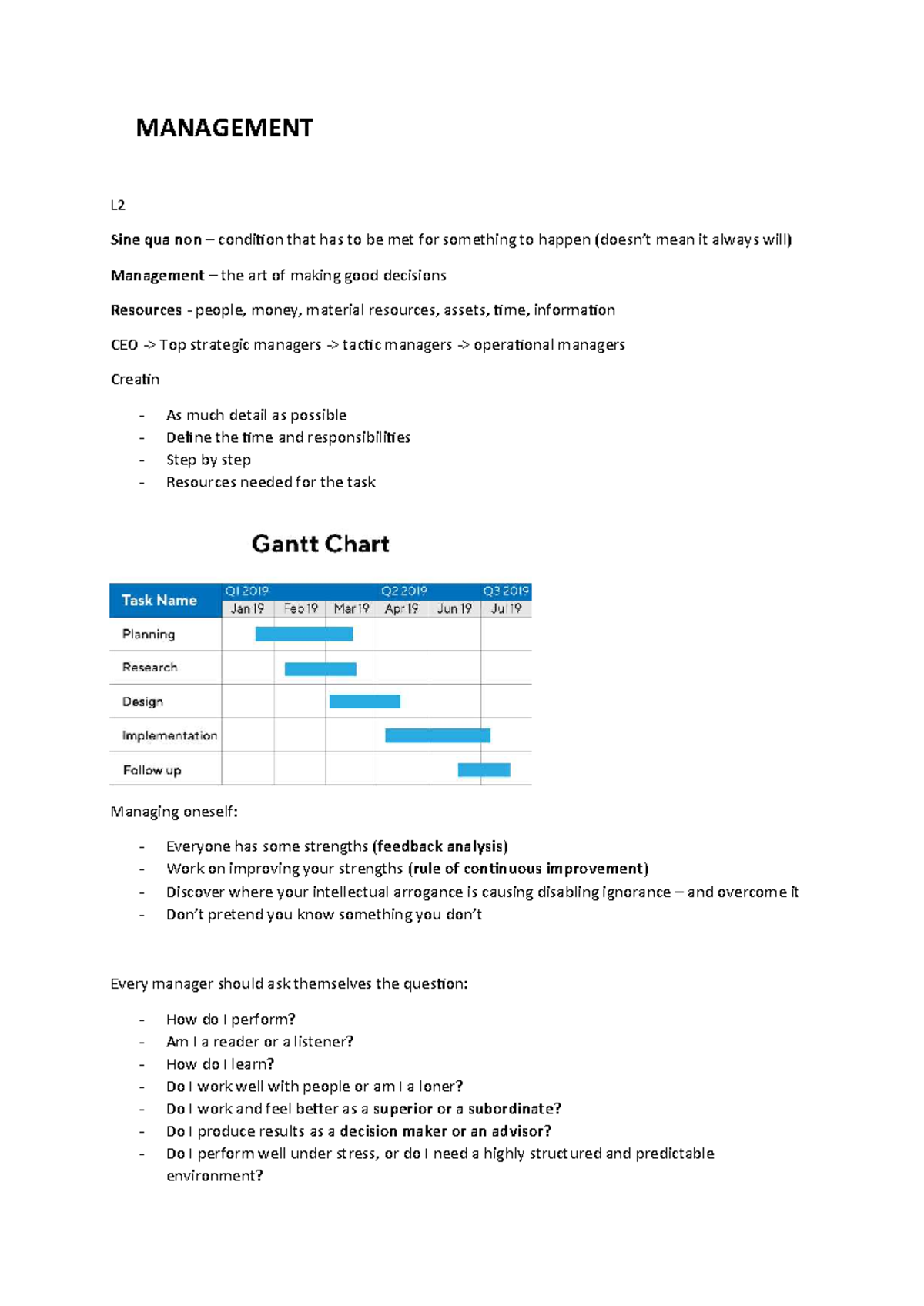 Management L2 Lecture Notes: Key Concepts and Managerial Roles - Studocu