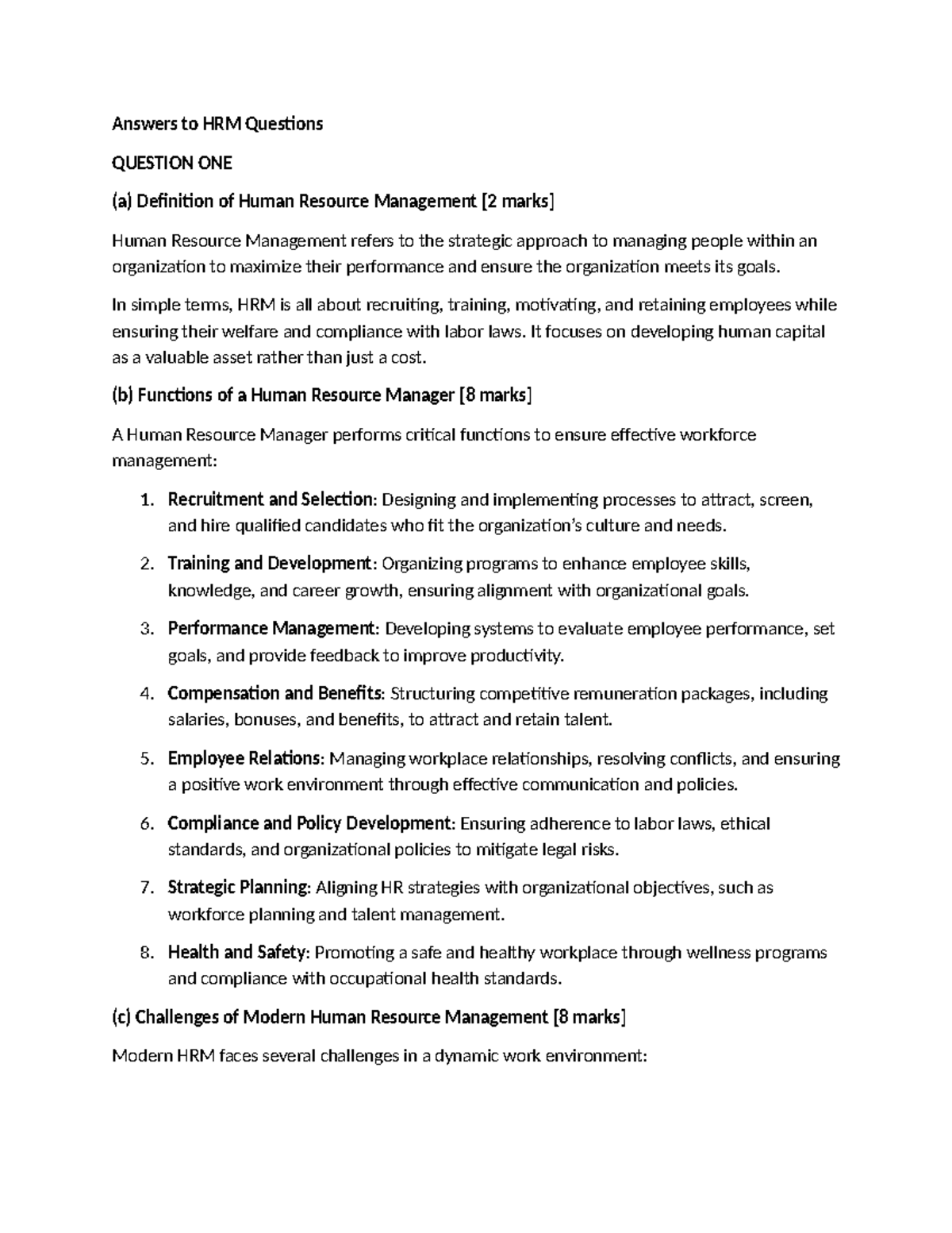 Principles of HRM Q&A - August 2022 Exam Review - Studocu
