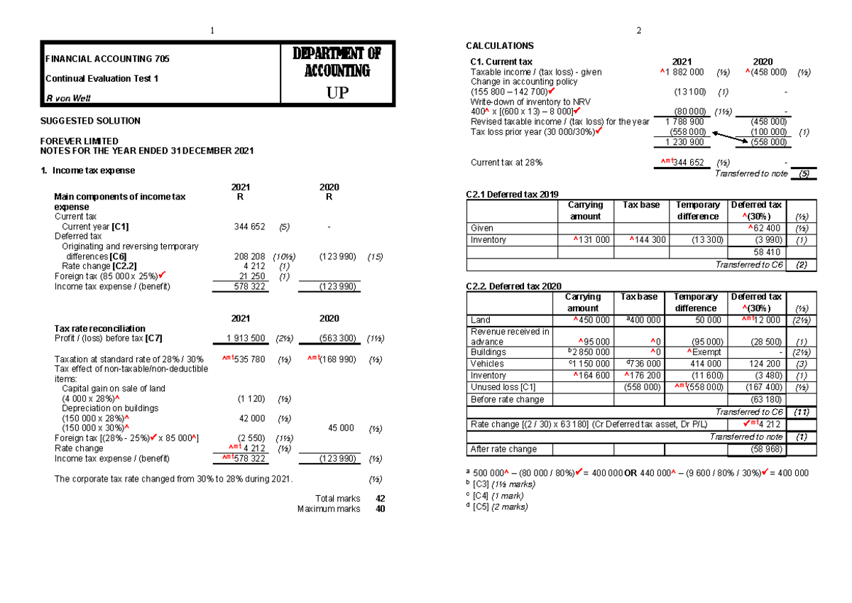 CEV 1 - Suggested Solution for Continual Evaluation Test 1 (2021) - Studocu