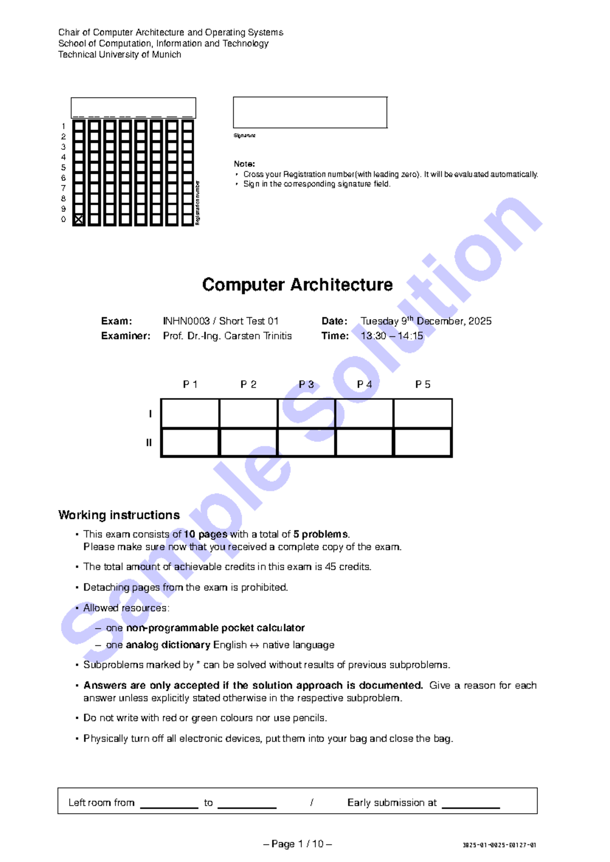 CAOS 01: Computer Architecture Short Test Solutions - Studocu