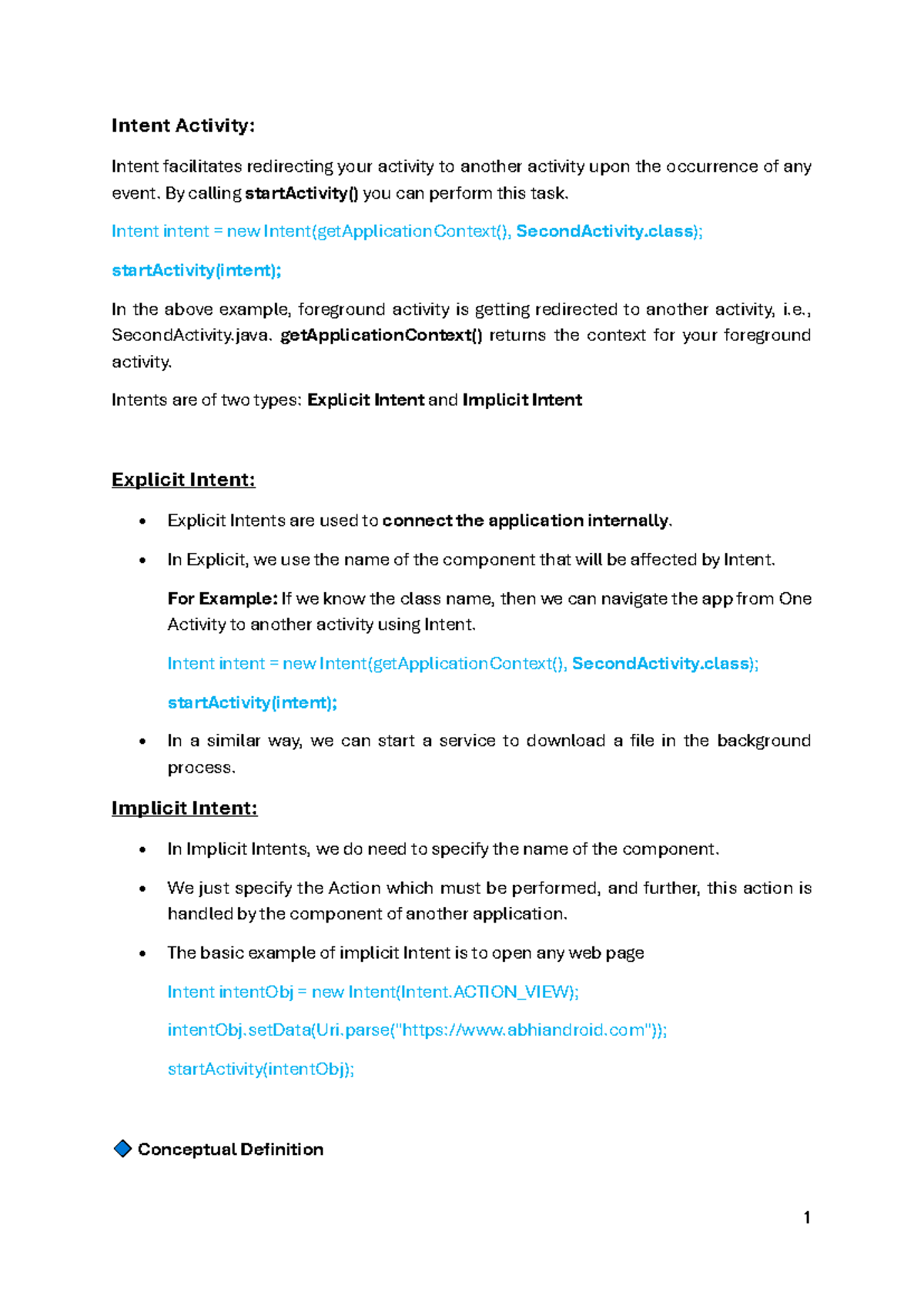 Intent Activity Example: Understanding Explicit and Implicit Intents ...