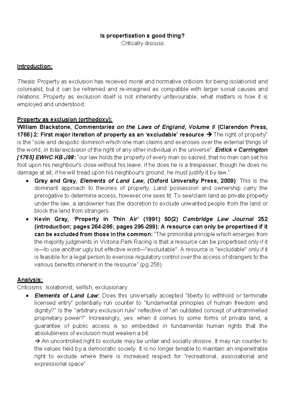 Is Propertisation Beneficial? A Critical Analysis of Property Rights ...