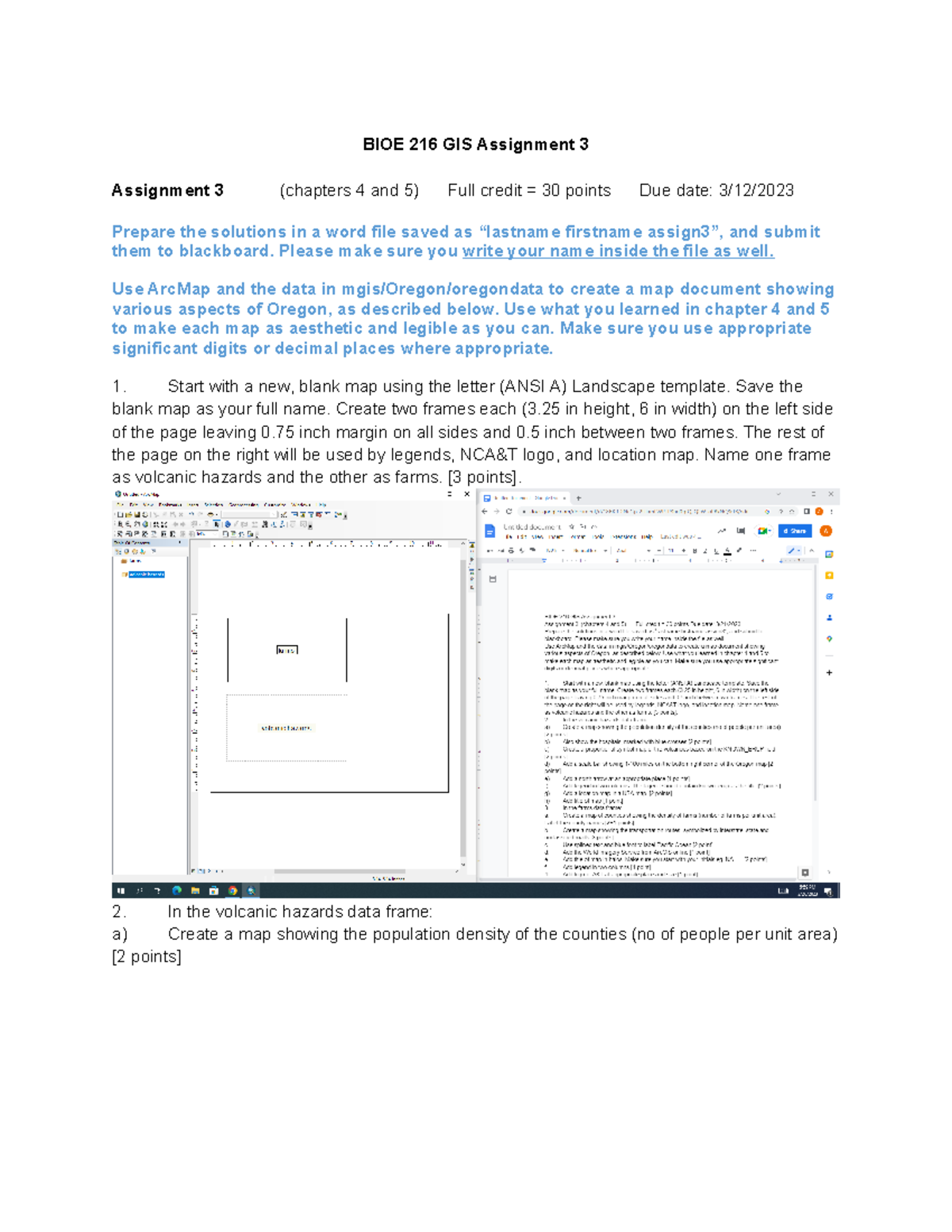 BIOE 216 Assignment 3: Creating Oregon Maps Using ArcMap - Studocu