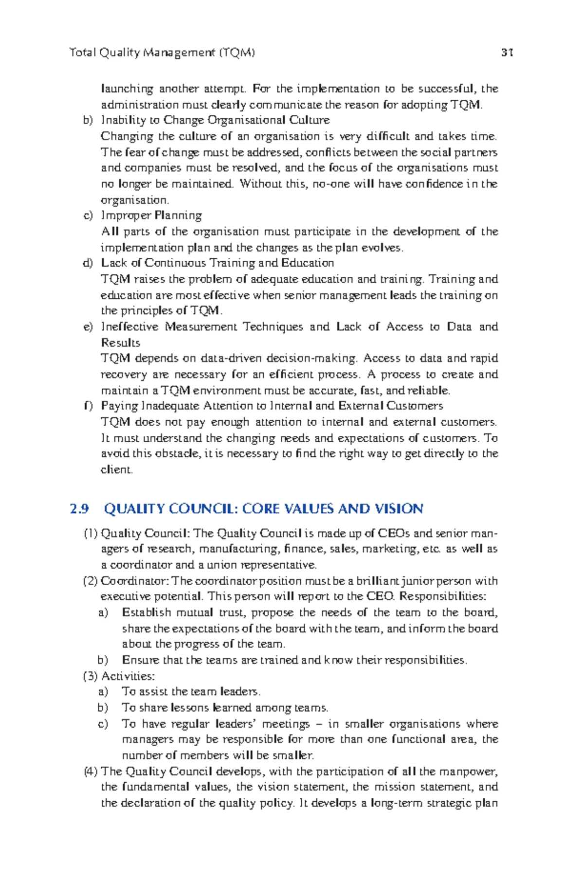 Total Quality Management (TQM) Implementation Steps and Pillars - Studocu