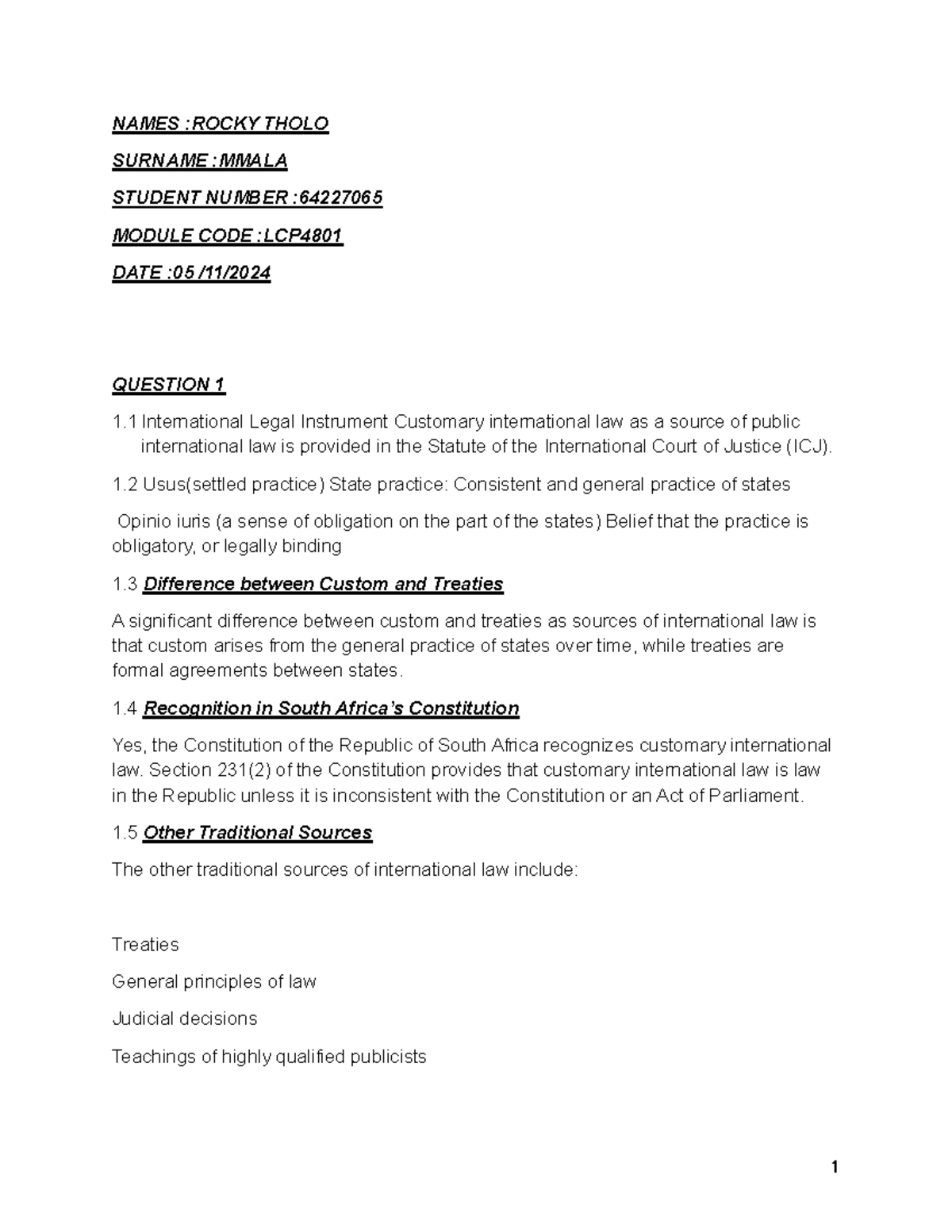 LCP4801 Final Exam: International Law and Third World Perspectives ...