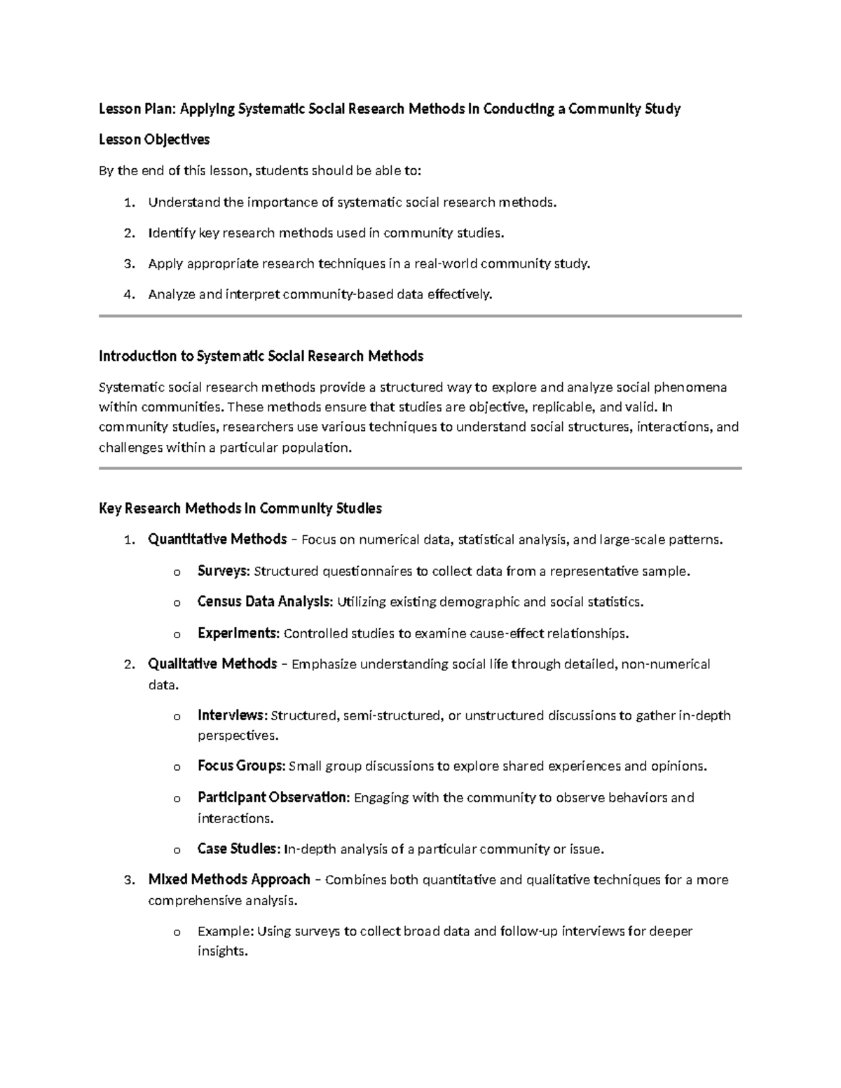 Lesson 7 - Systematic Social Research Methods in Community Studies ...