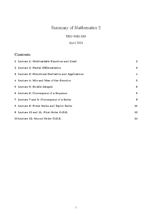MH1811 Cheatsheet - Math2 - uences series ratioTest ...