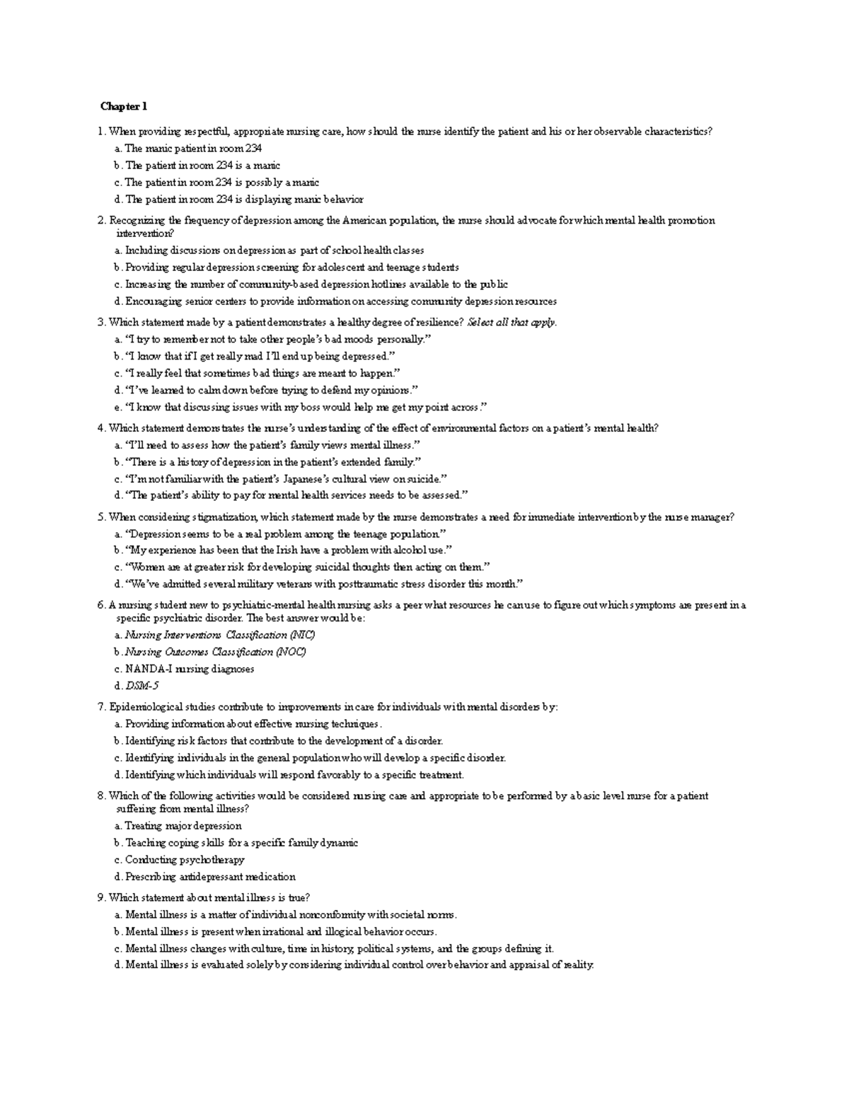 End of Chapter Review - Chapter 1 When providing respectful ...
