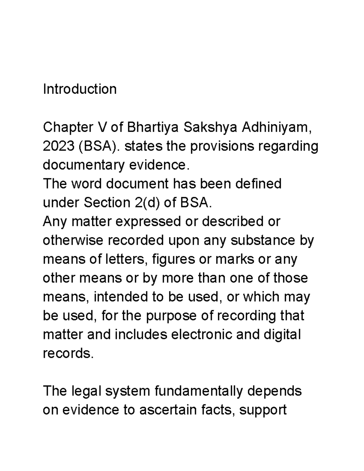 BSA 2023 Introduction to Public & Private Documents: Key Notes - Studocu