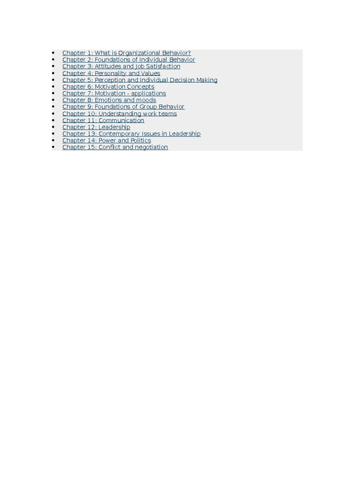 Organizational Behavior (OB) Overview: Key Concepts & Theories - Studocu