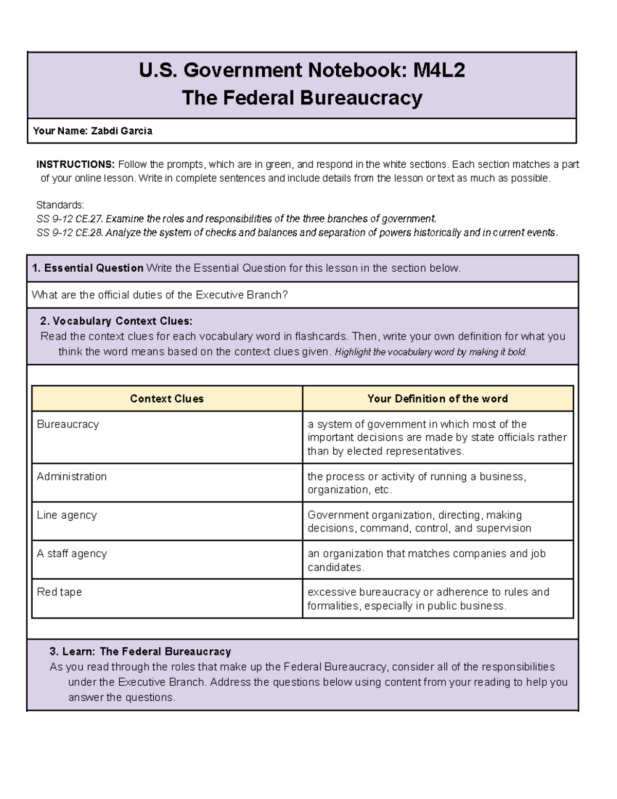 M4L2 U.S. Government Notebook P3 - U. Government Notebook: M4L The ...