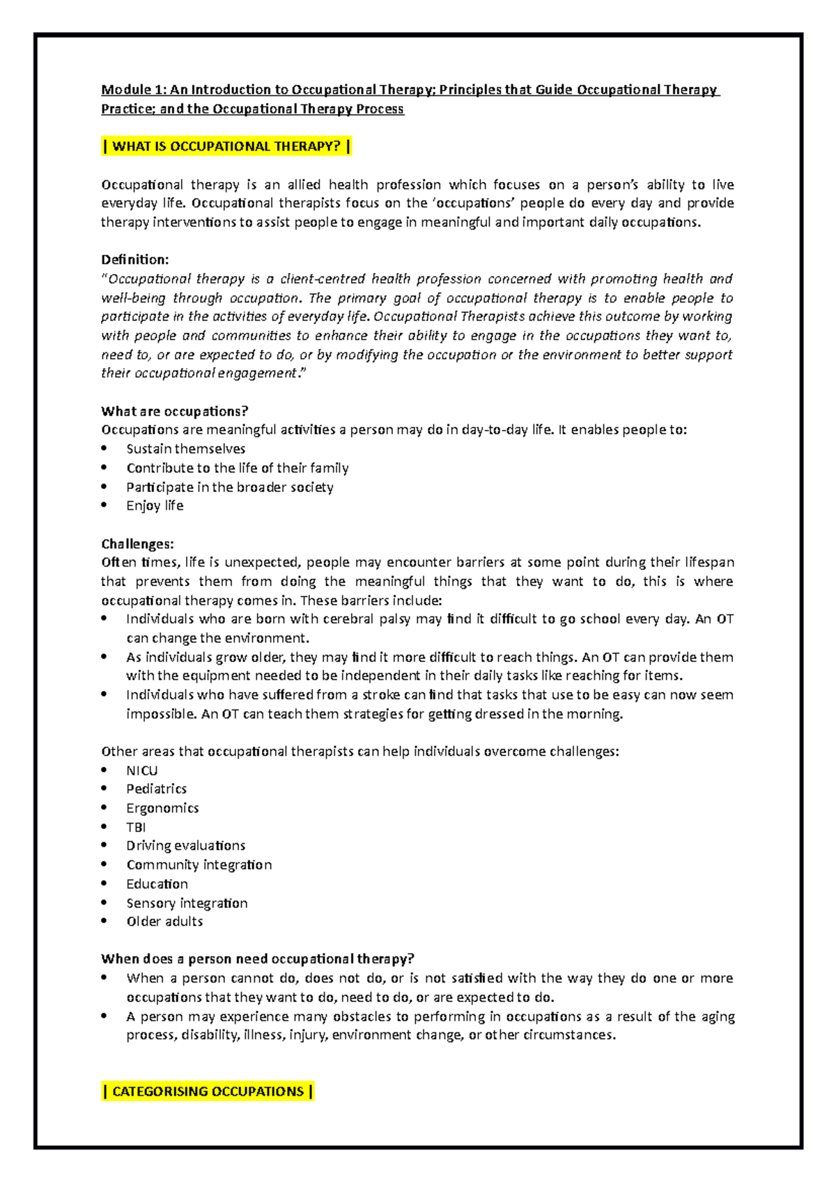 Module 1 - Introduction to OT - Lecture Notes Summary - Studocu