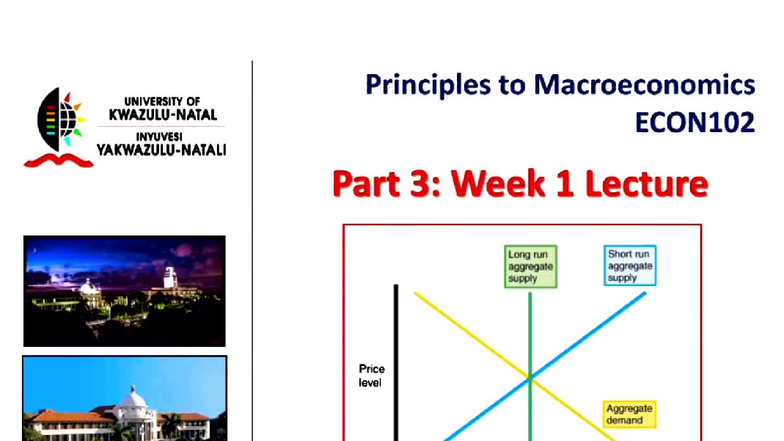 Principles of Macroeconomics ECON102: Week 1 Lecture Notes - Studocu