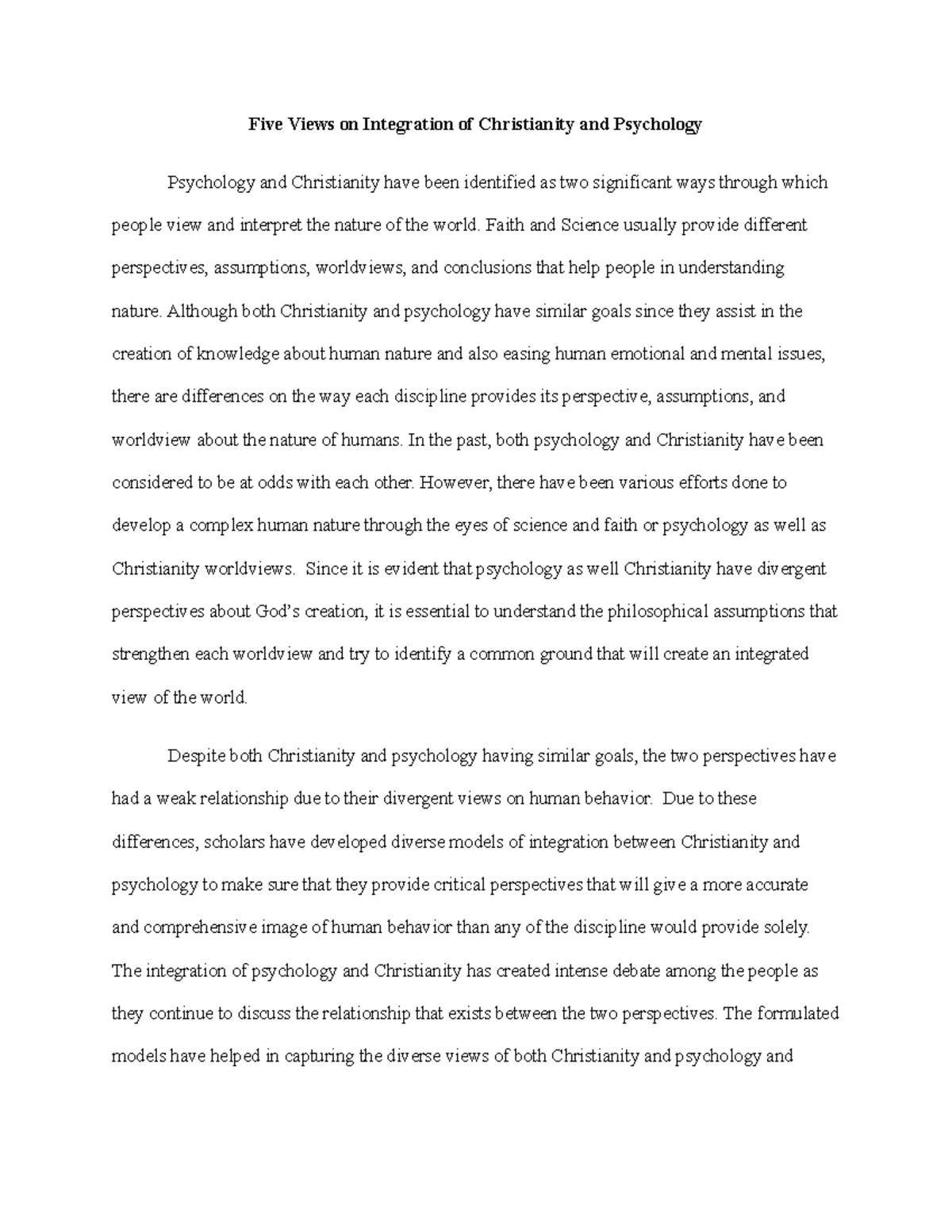 Five Views on Integrating Christianity & Psychology: A Study Guide ...