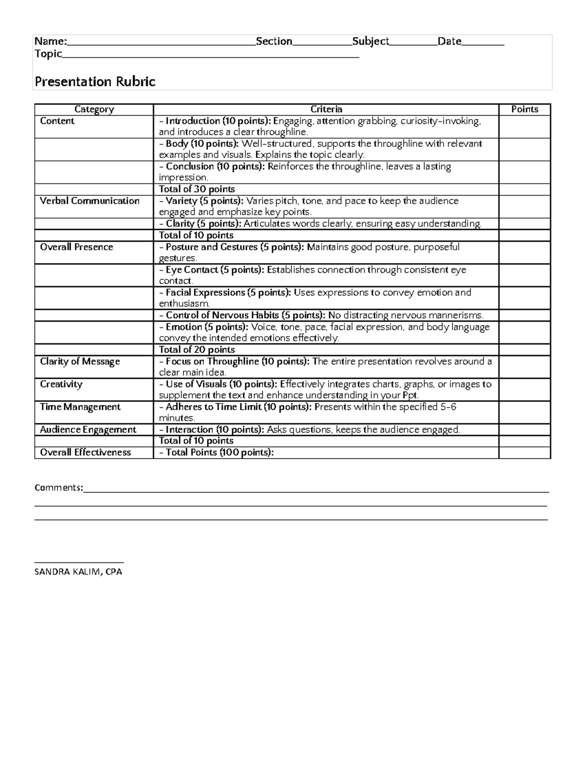 Rubric Demo Teaching - aaaaaaaaaaaaaaa - - Studocu
