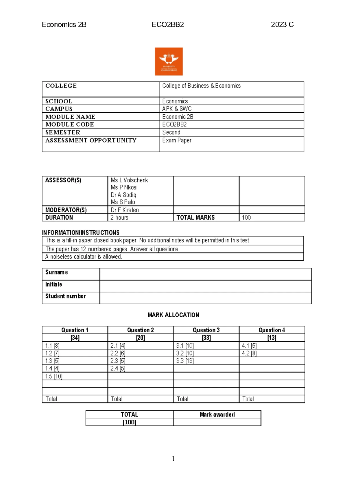 ECM03A3 - Final Exam Questions on Econometrics and Regression Analysis ...