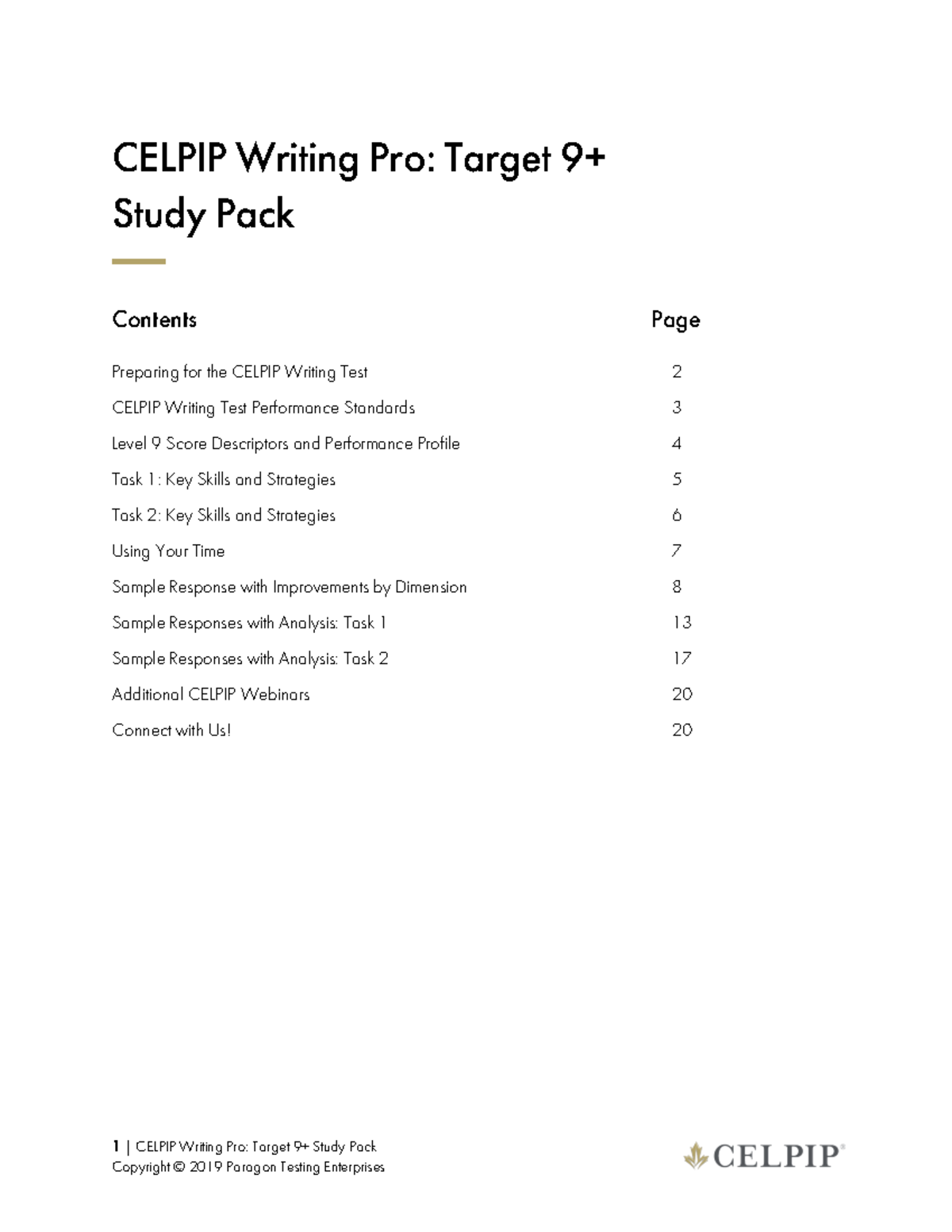 Writing Pro Target 9 Study Pack - 1 | CELPIP Writing Pro: Target 9 ...