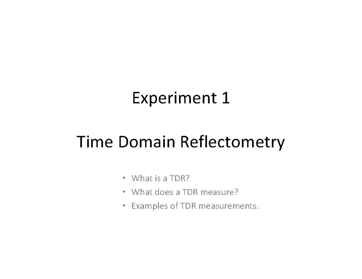Experiment 1 Notes bfaee 1c9804eafe73c5f2453c44c386d - Experiment 1 ...