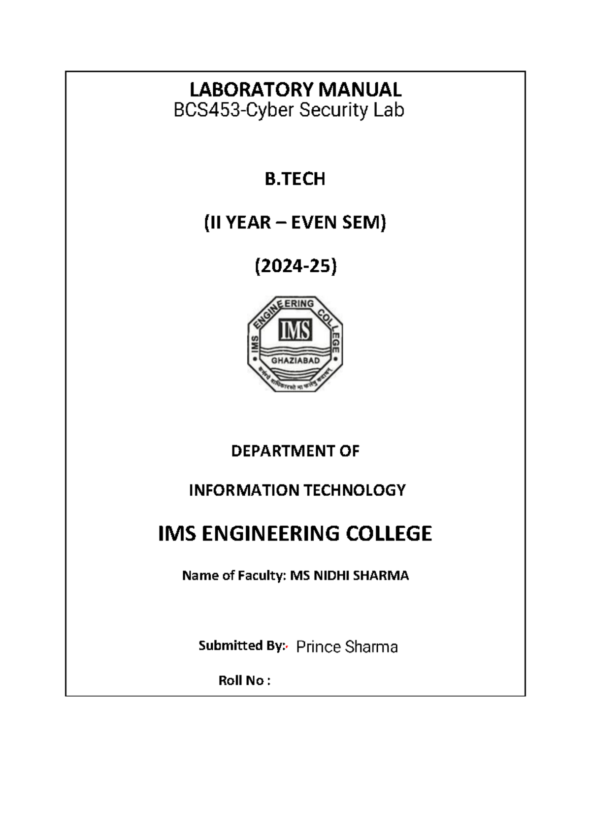 Laboratory Manual RA - Notes - batchelor of technology - LABORATORY ...