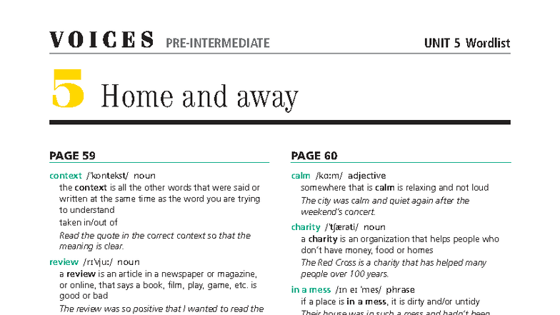 Word Lists Units 5-8 - File Wordlist PDF U5-U8 PRE INTERMEDIATE - 18 ...